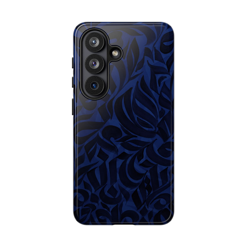 Floral Calligraphy Navy Blue - Tough Case