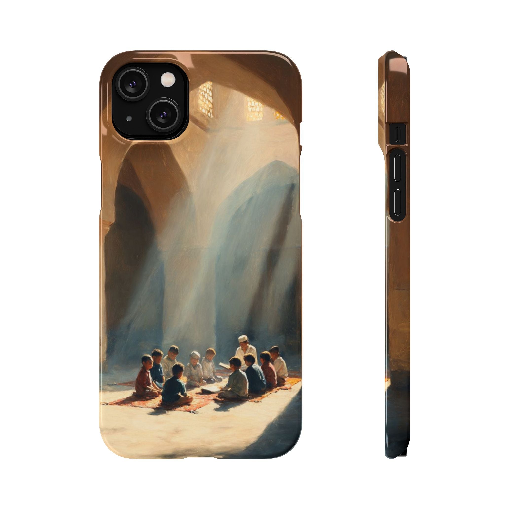 Sunlit Mosque Prayer Scene - Art Case
