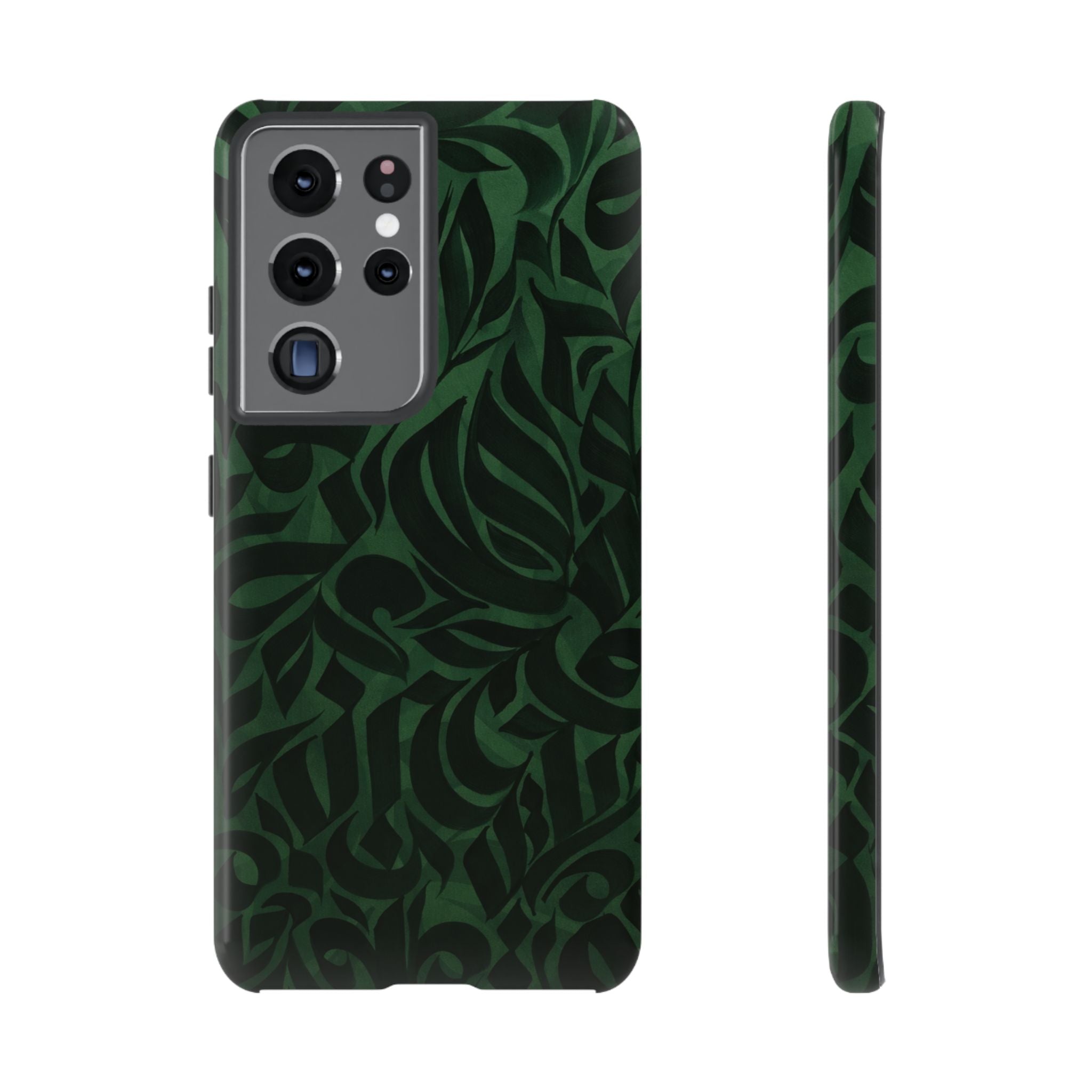 Floral Calligraphy Dark Green - Tough Case