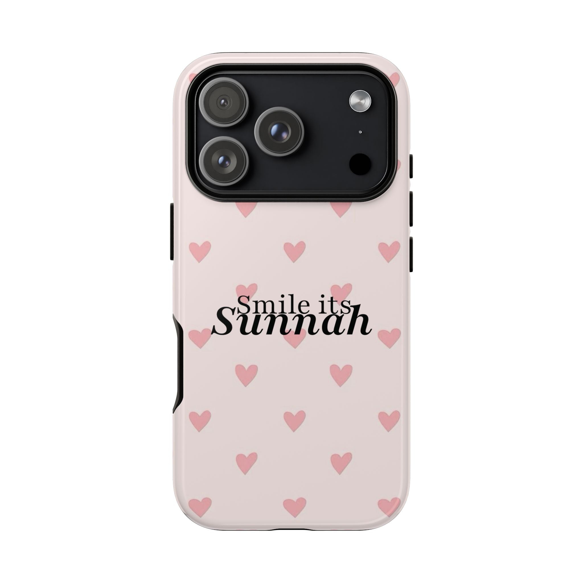 ''Smile It's Sunnah'' Pink Heart Pattern - Tough Case