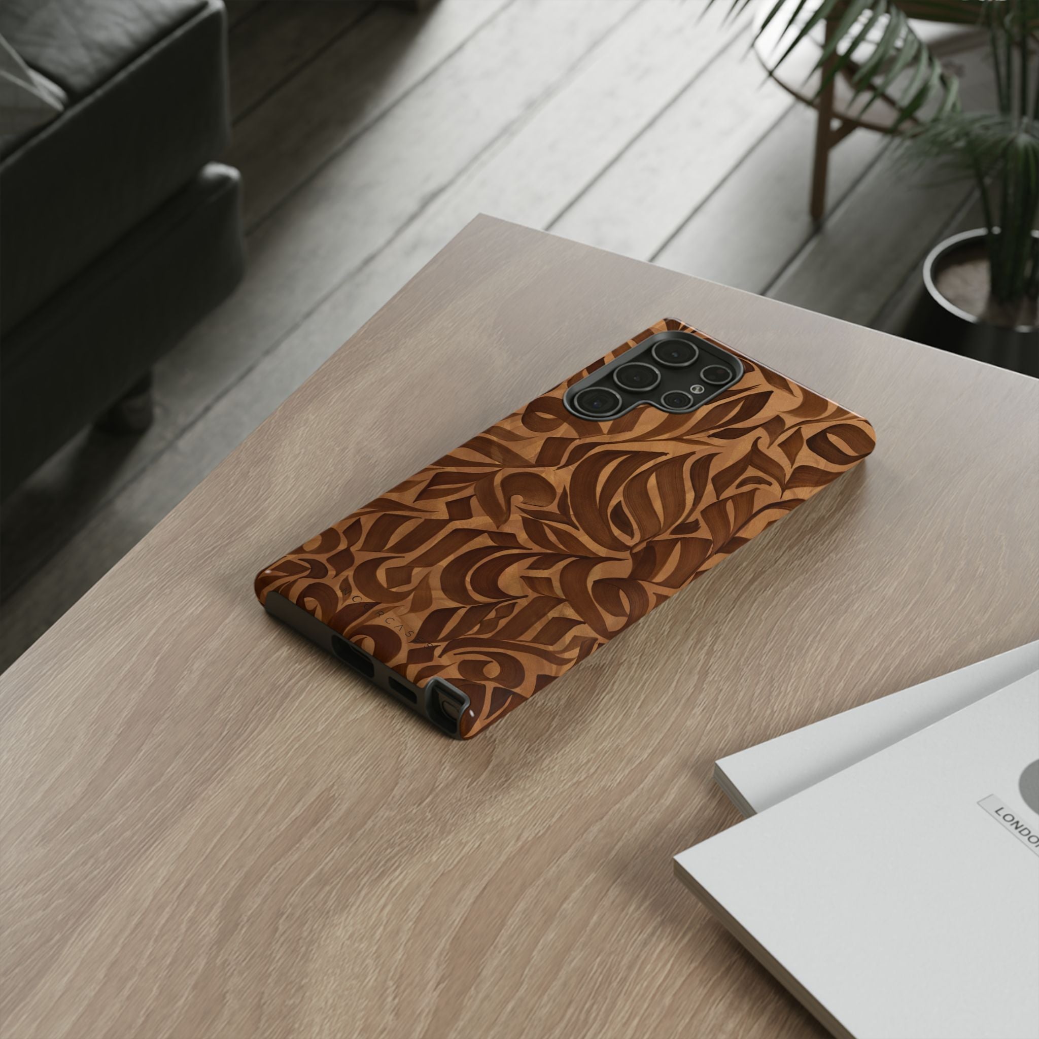 Floral Calligraphy Brown - Tough Case