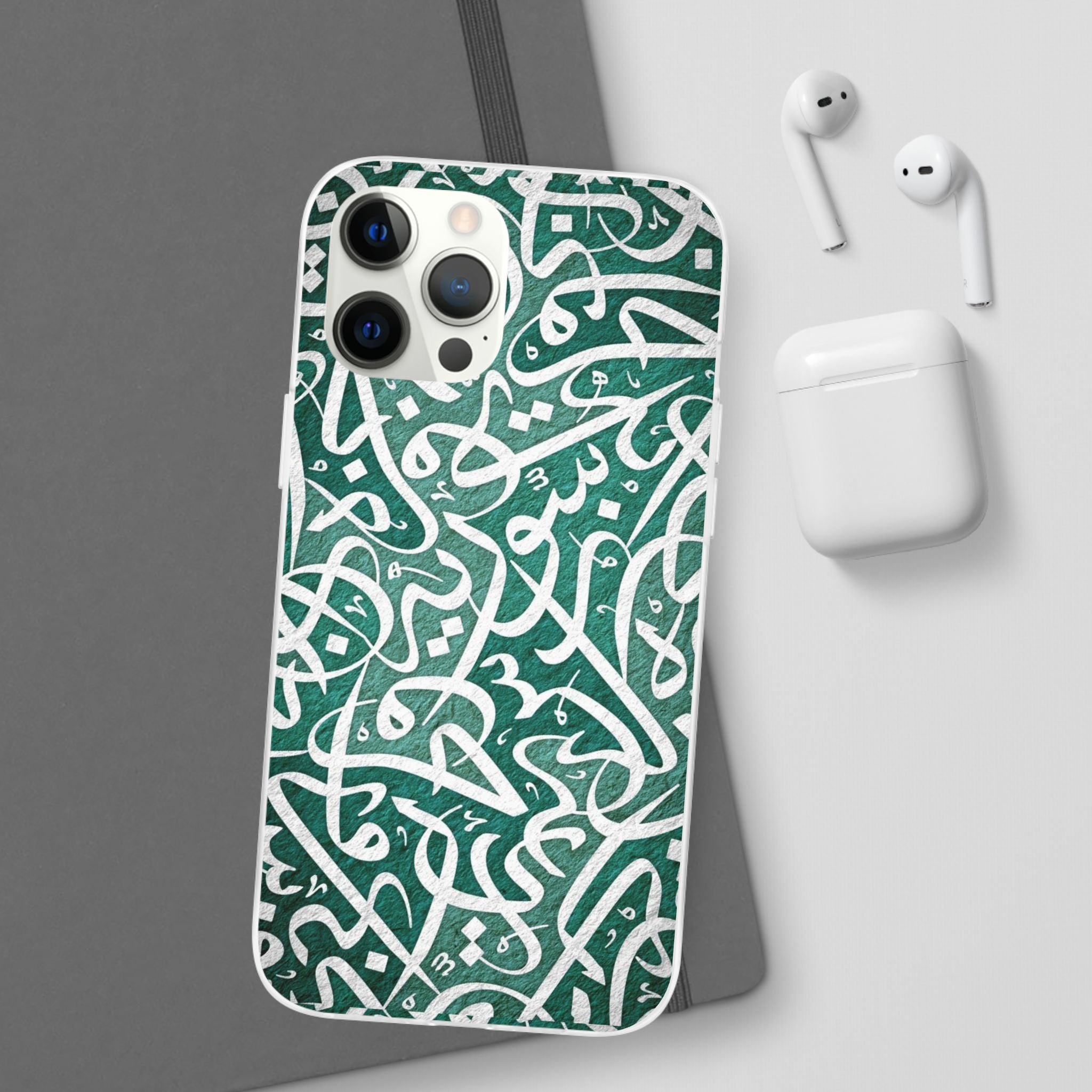 Arabic Calligraphy Phone Case — Teal Script Flexi Case