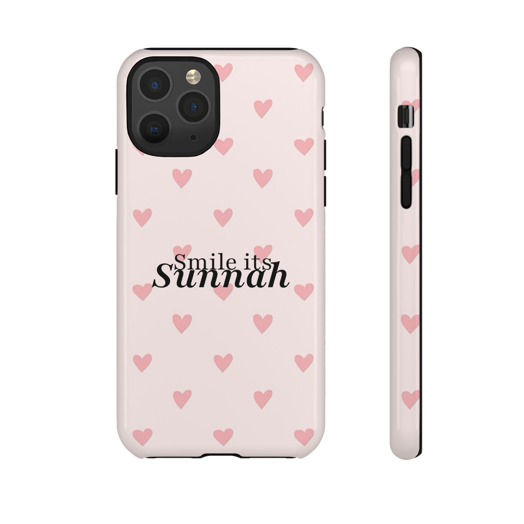 ''Smile It's Sunnah'' Pink Heart Pattern - Tough Case