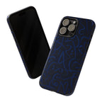 Wooden Calligraphy Navy Blue - Tough Case