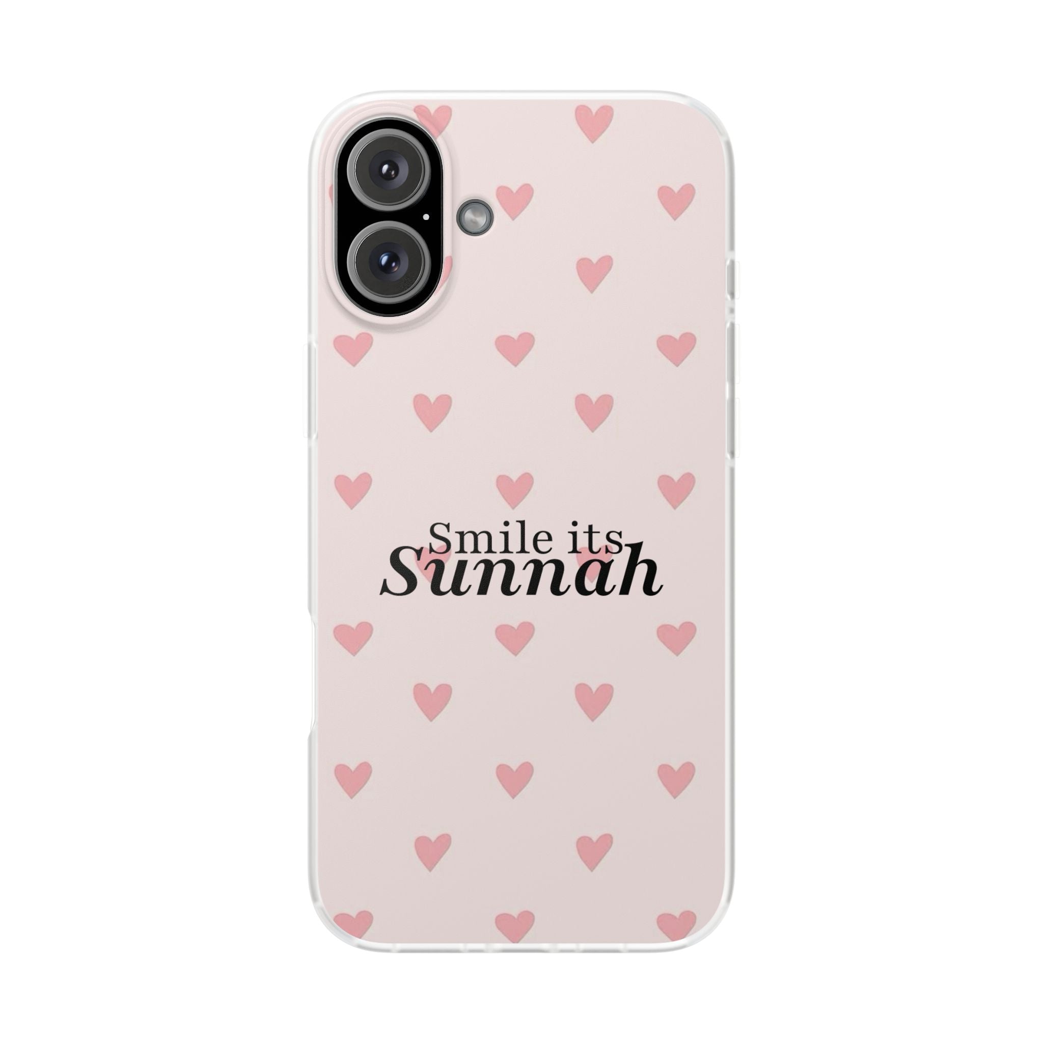 ''Smile It's Sunnah'' Pink Heart Pattern - Flexi Case