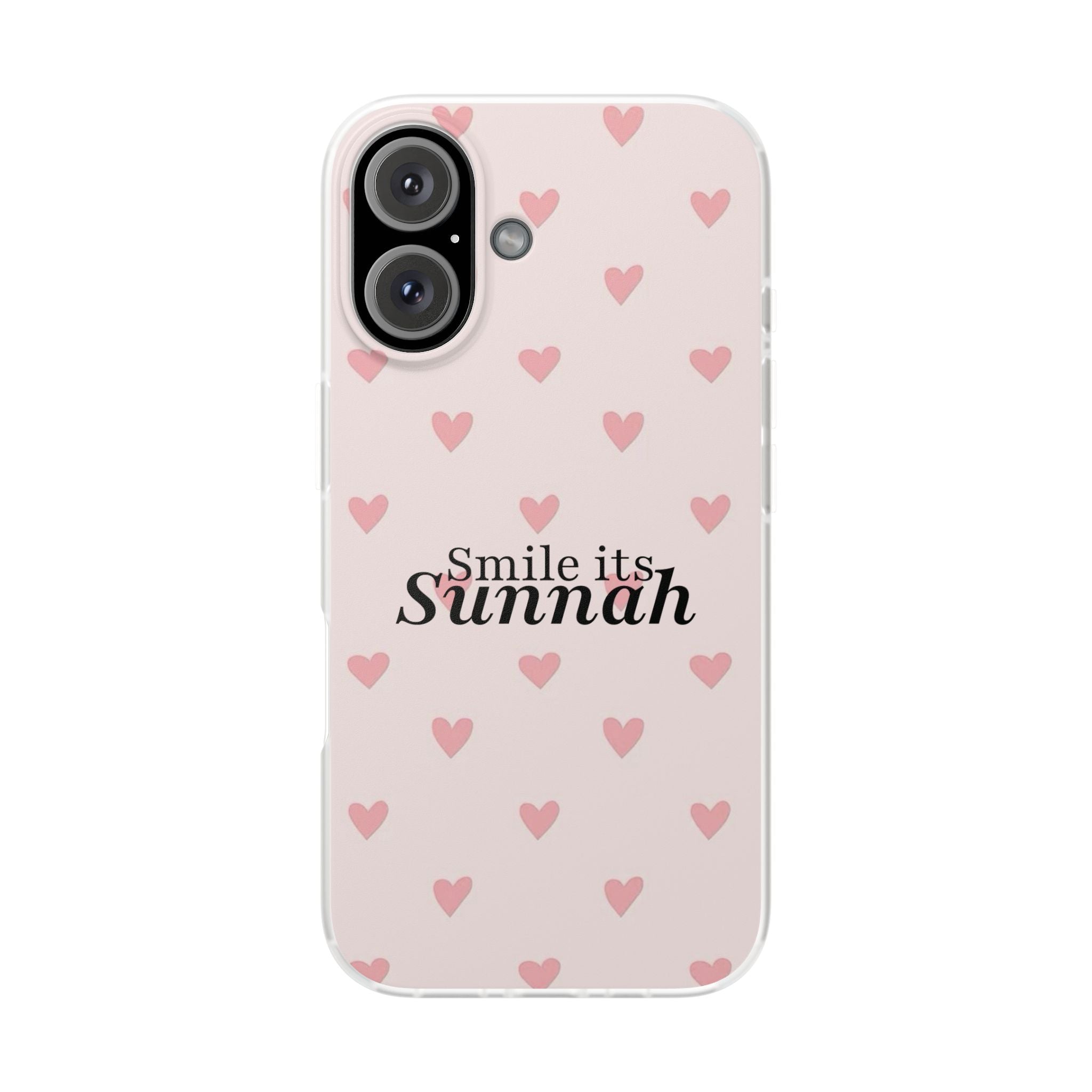 ''Smile It's Sunnah'' Pink Heart Pattern - Flexi Case