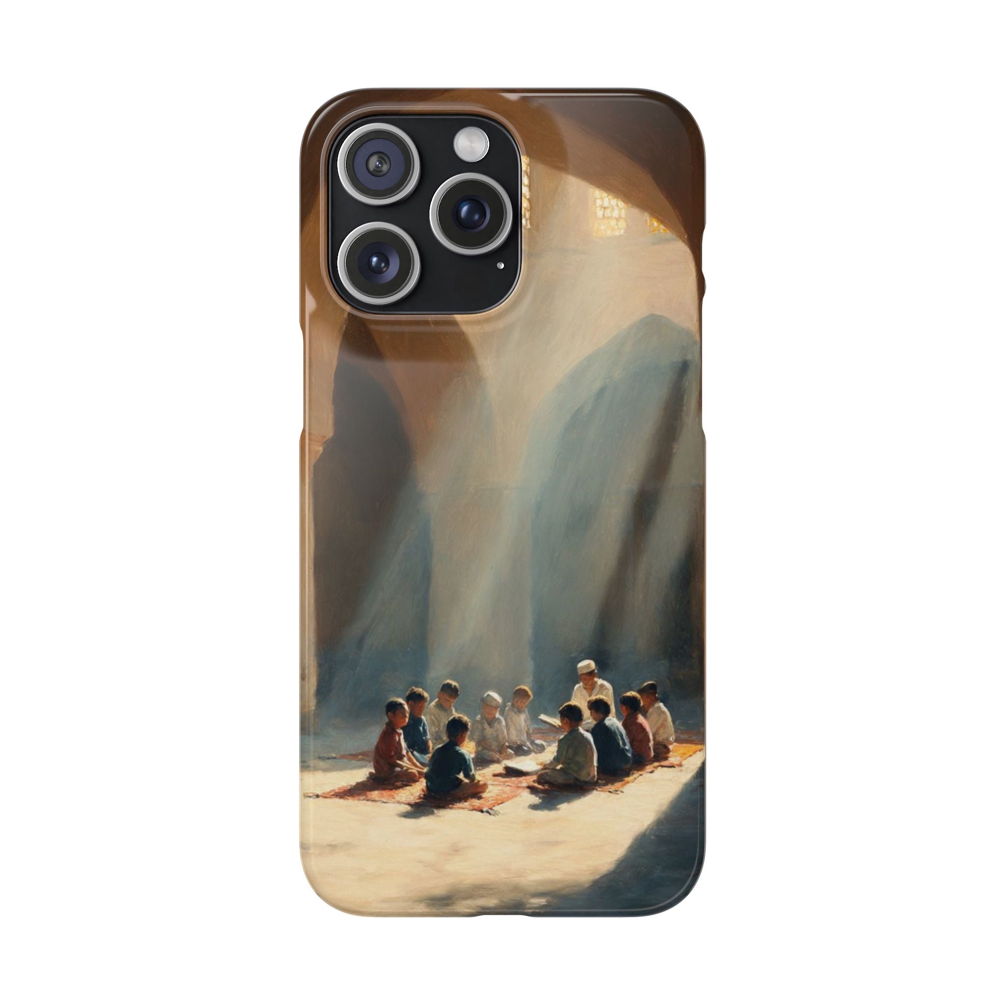 Sunlit Mosque Prayer Scene - Art Case