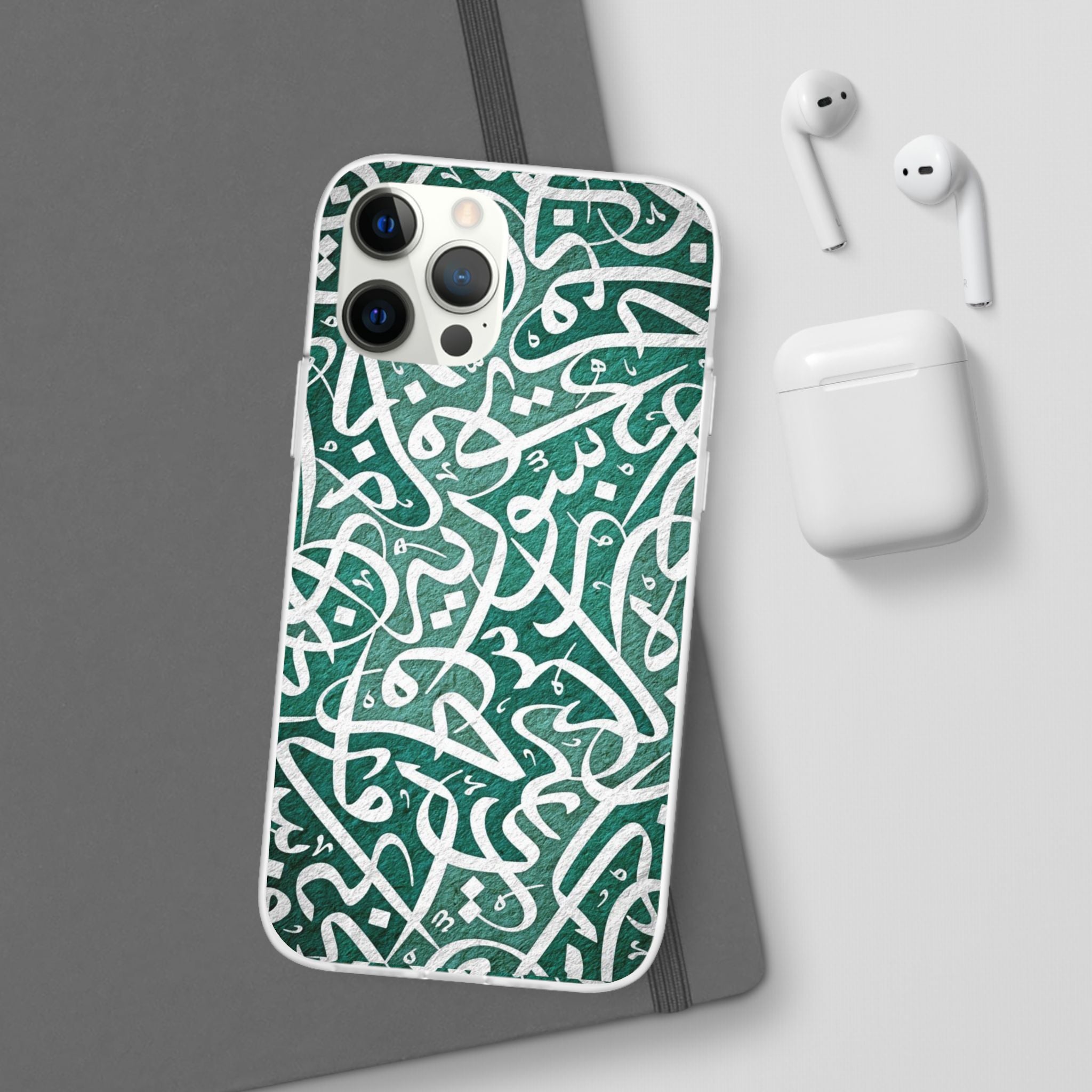 Arabic Calligraphy Phone Case — Teal Script Flexi Case