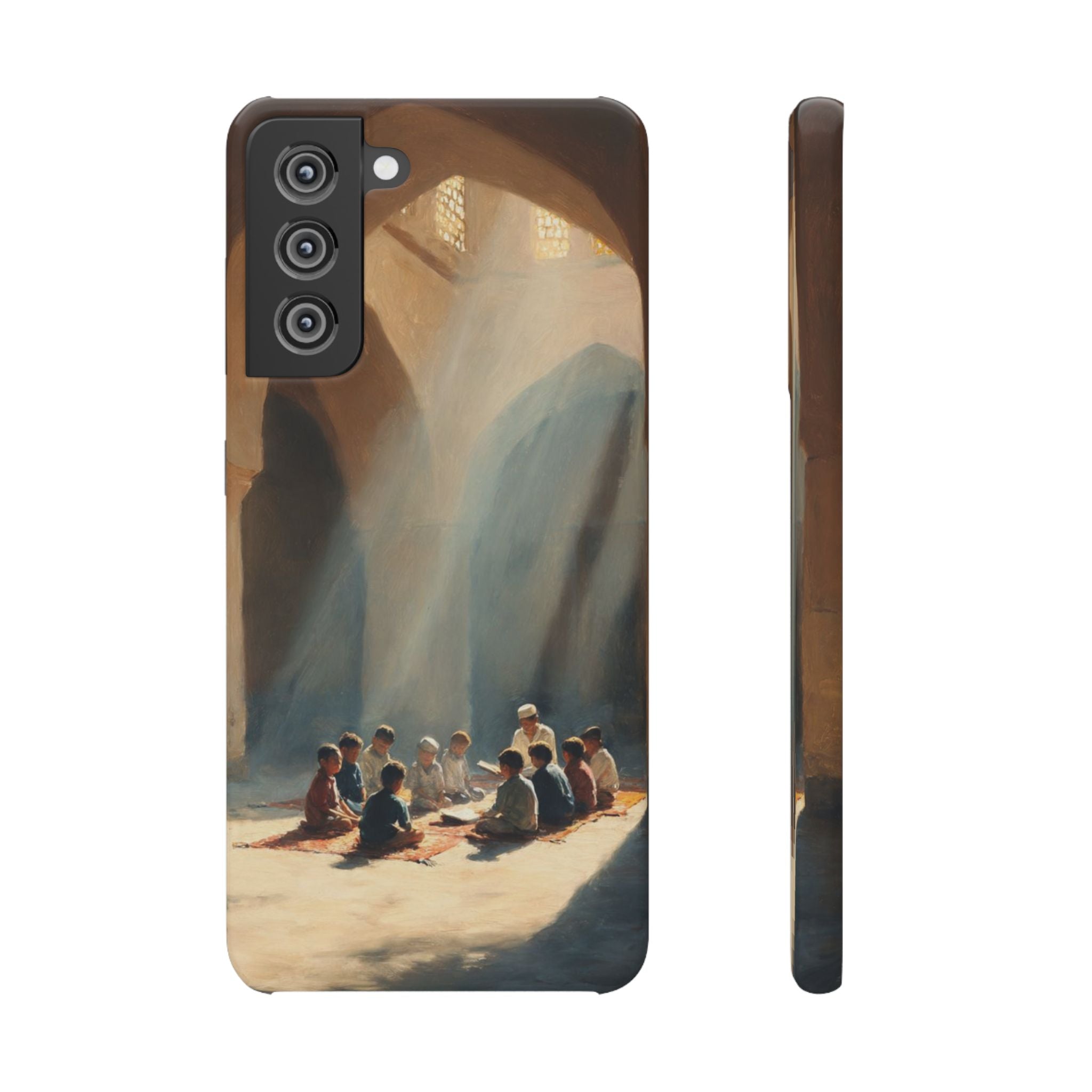 Sunlit Mosque Prayer Scene - Art Case