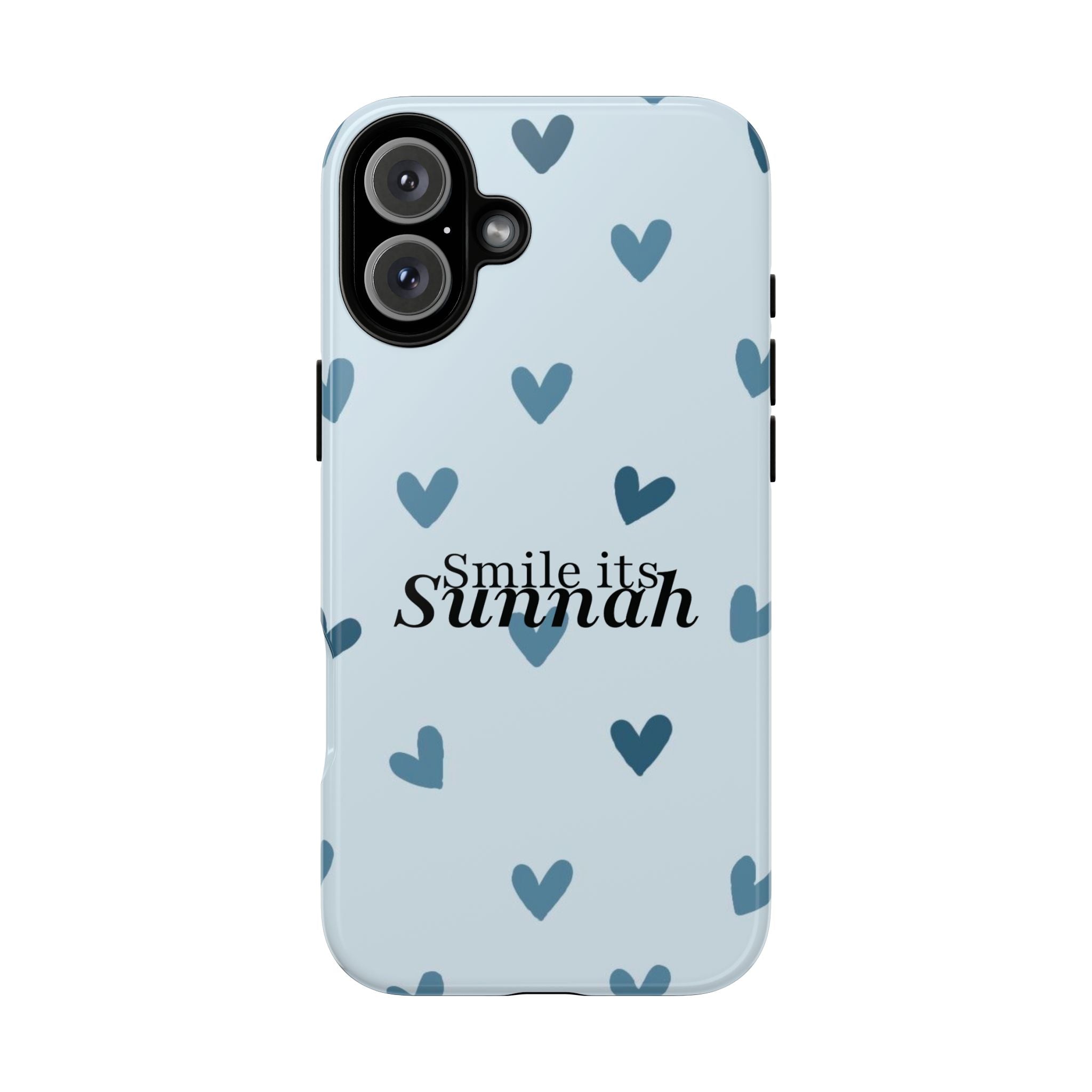 ''Smile It's Sunnah'' Light Blue Heart Pattern - Tough Case