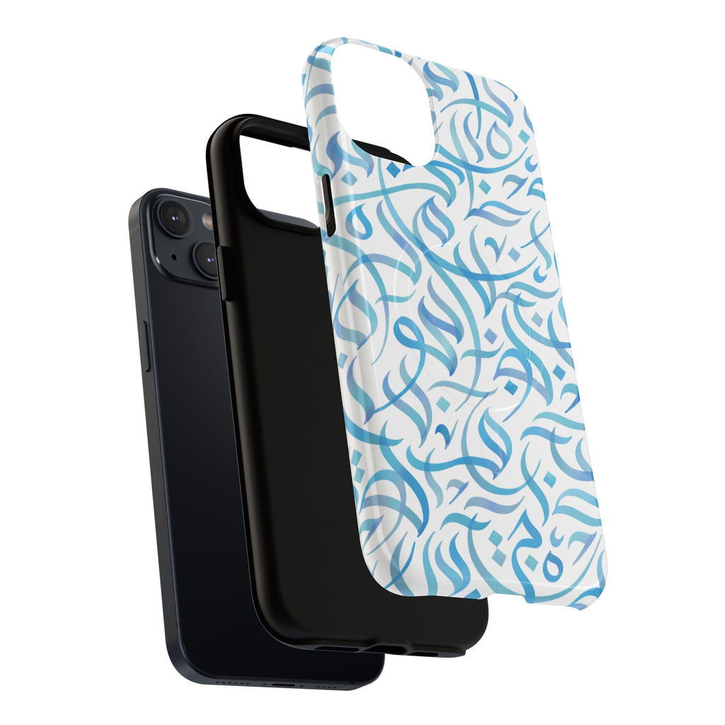 Flowing Calligraphy Blue - Magnetic Case