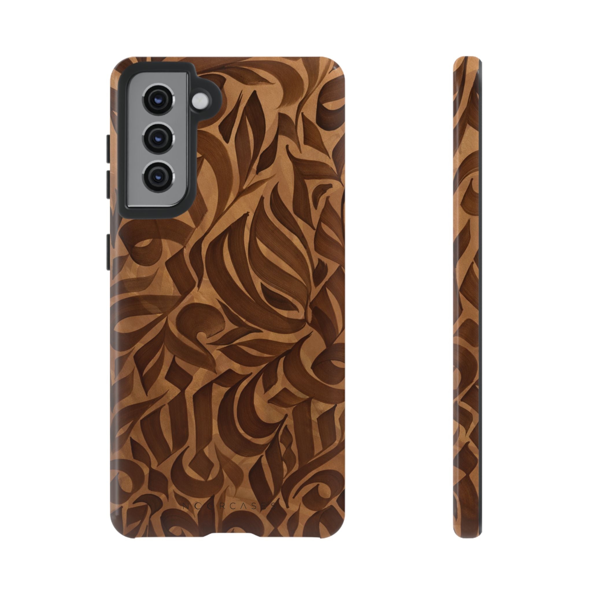 Floral Calligraphy Brown - Tough Case