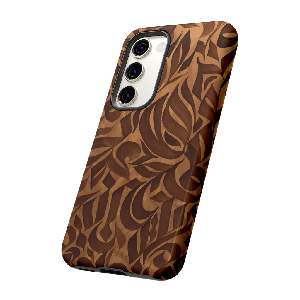 Floral Calligraphy Brown - Tough Case