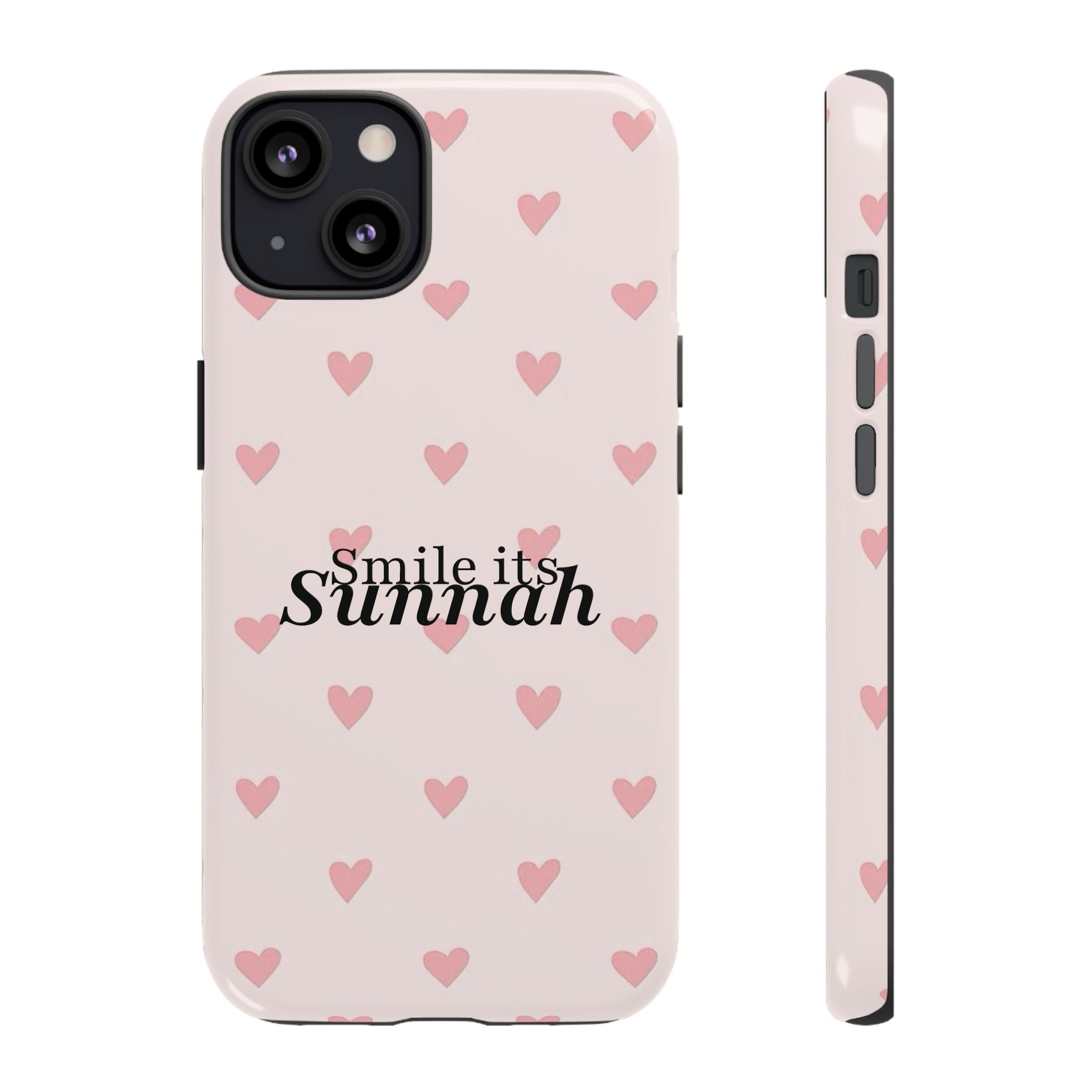 ''Smile It's Sunnah'' Pink Heart Pattern - Tough Case