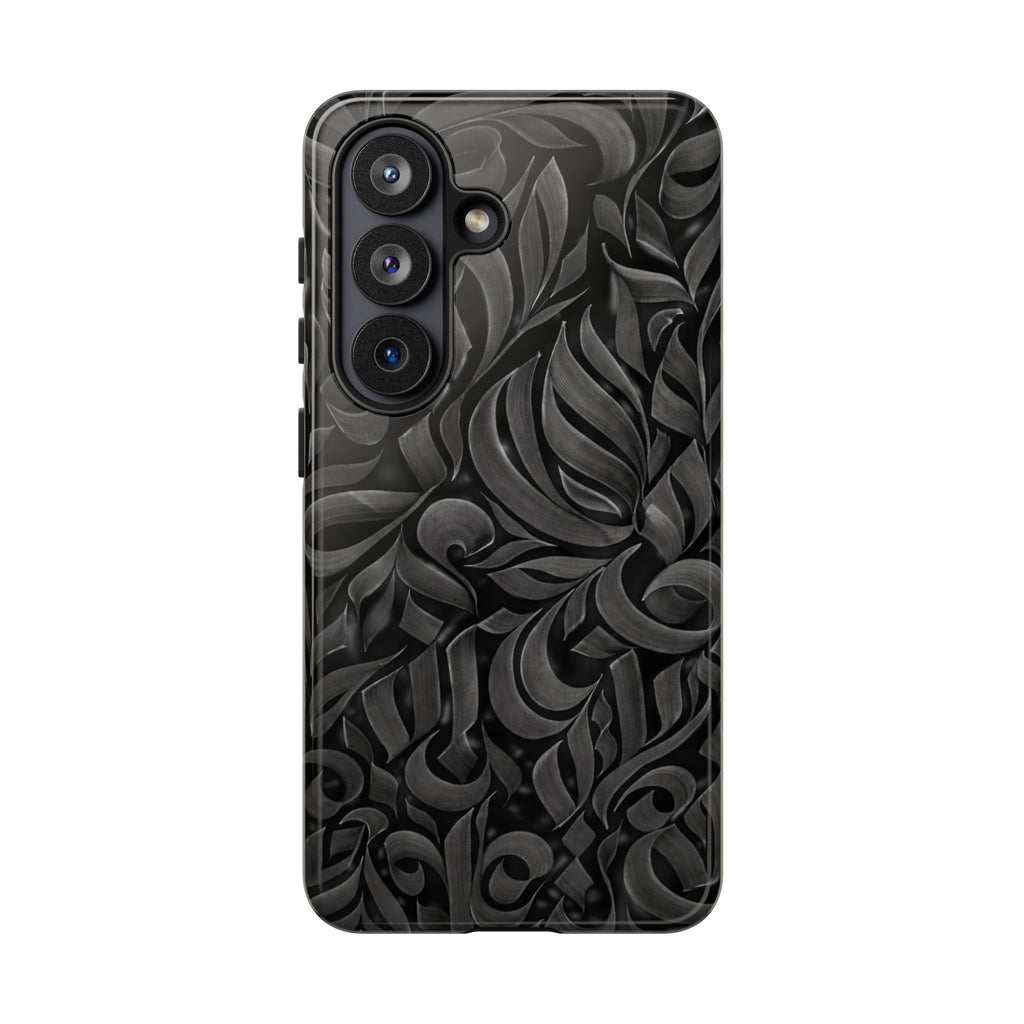 Floral Calligraphy Black - Tough Case