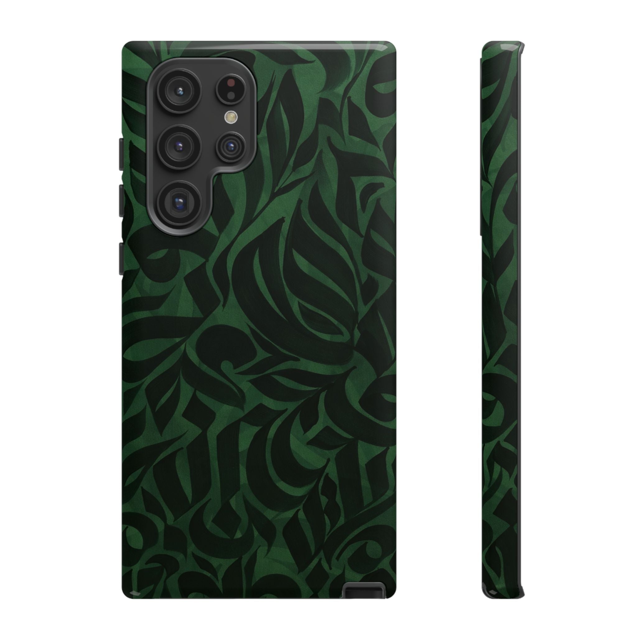 Floral Calligraphy Dark Green - Tough Case