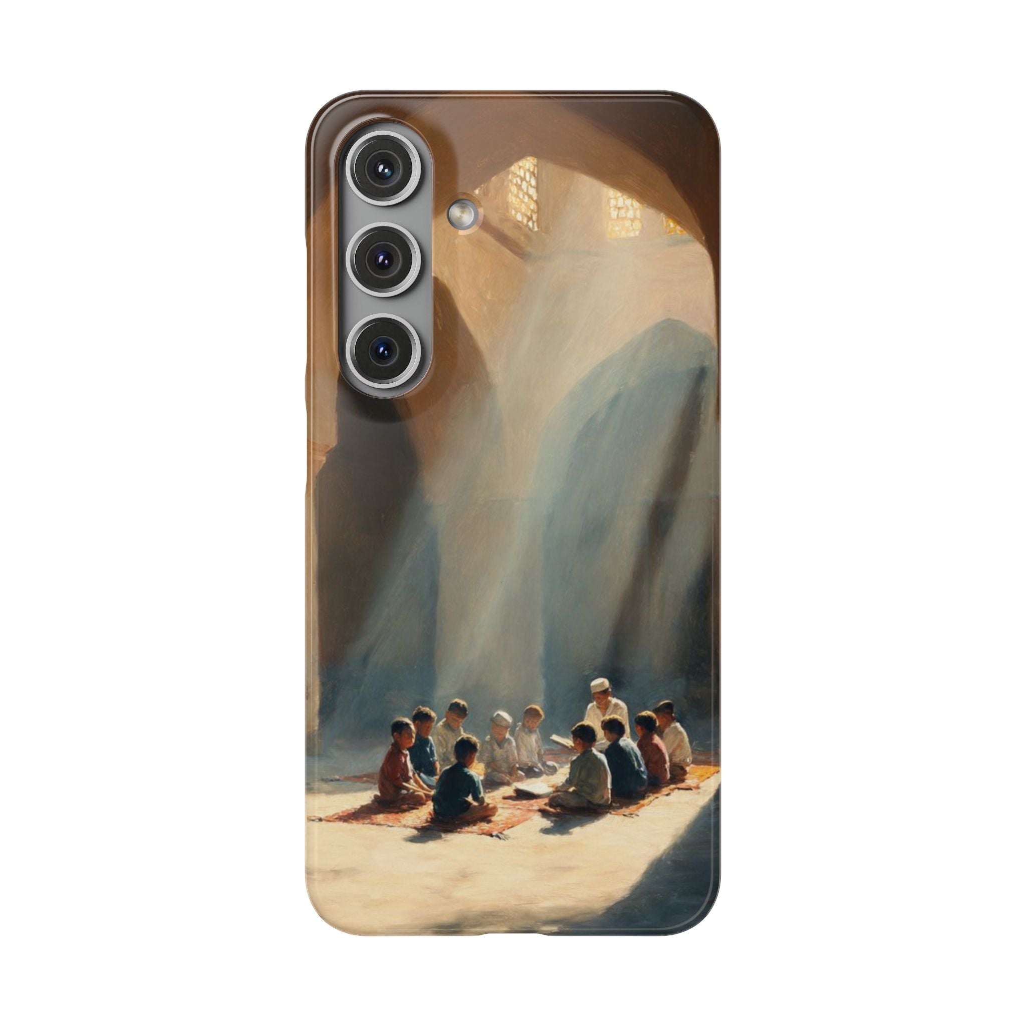 Sunlit Mosque Prayer Scene - Art Case
