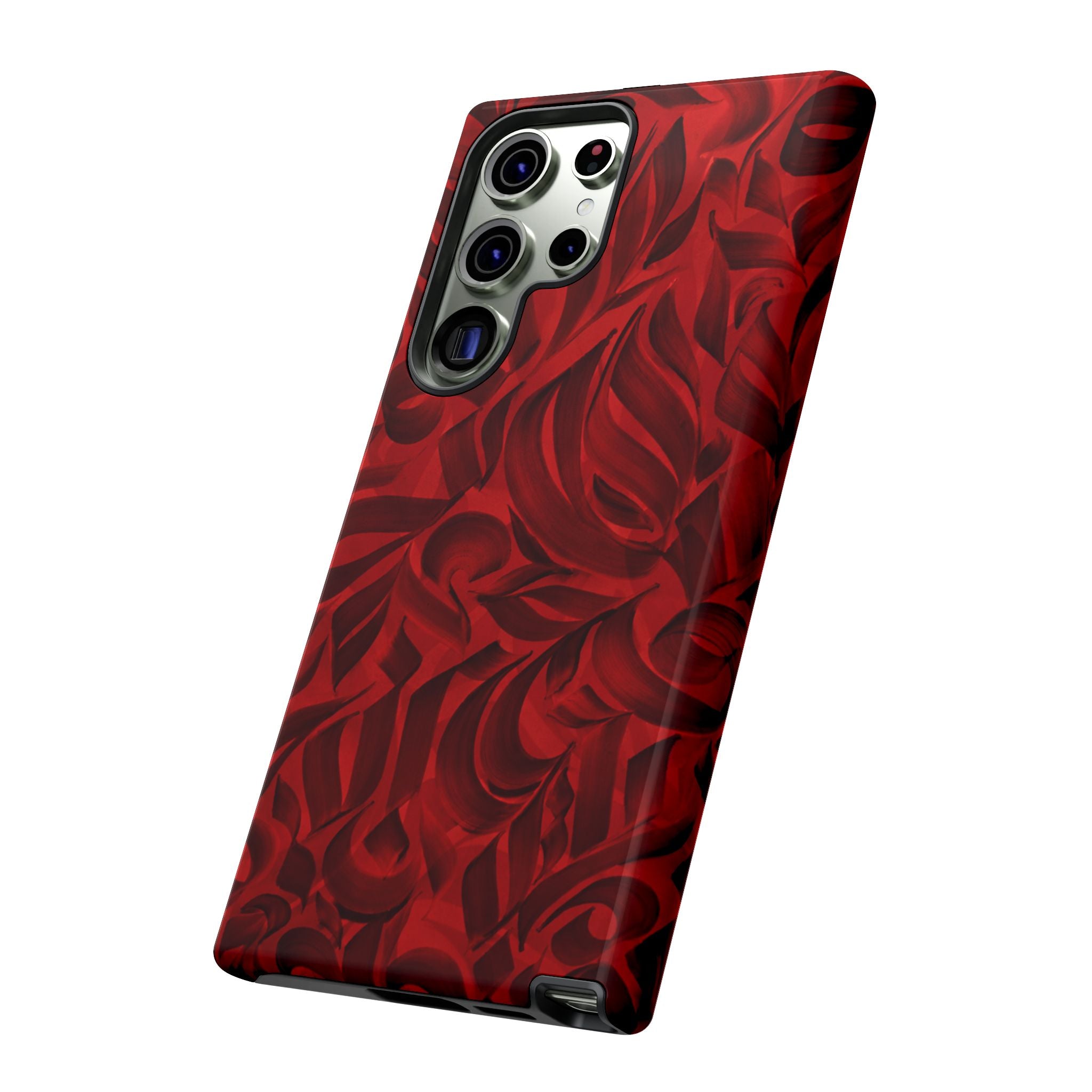 Floral Calligraphy Red Velvet - Tough Case