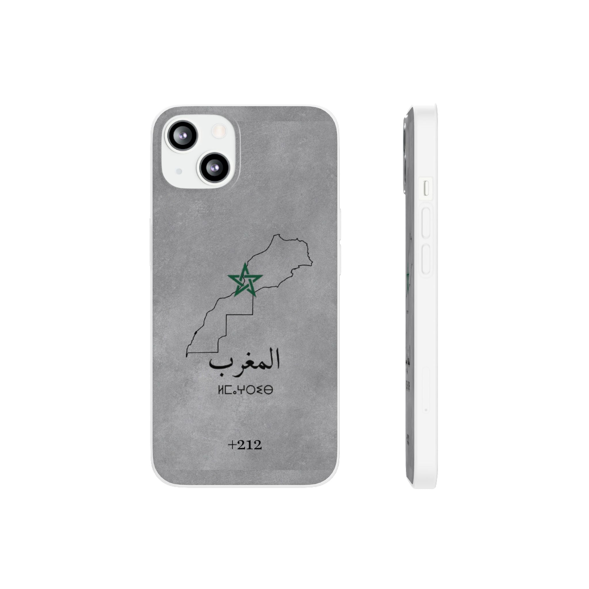 Morocco (+212) Grey - Flexi Case