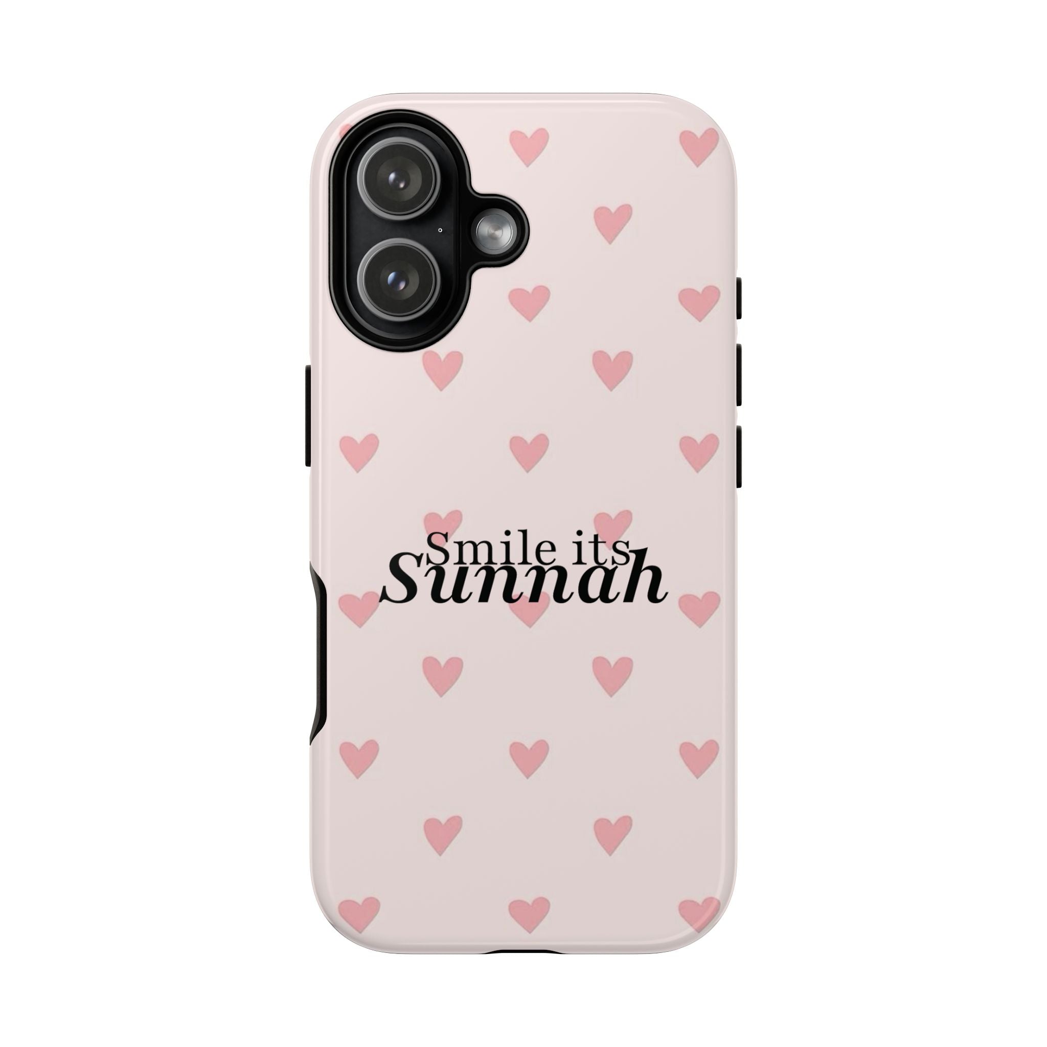 ''Smile It's Sunnah'' Pink Heart Pattern - Tough Case