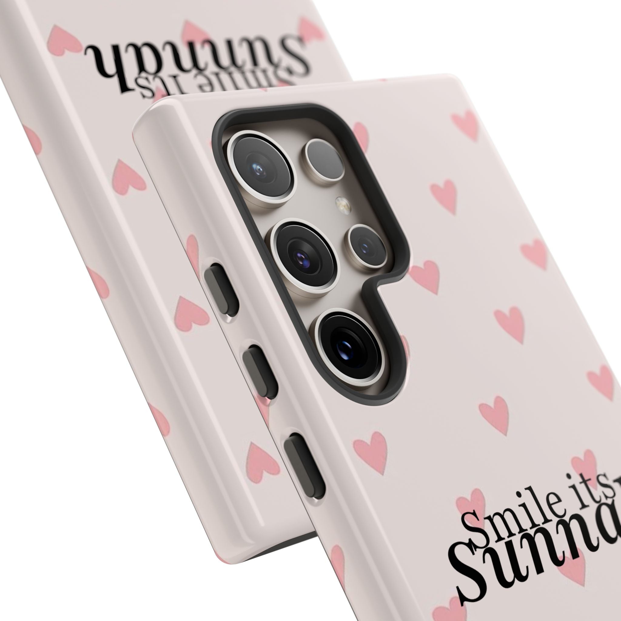 'Smile It's Sunnah'' Light Blue Heart Pattern - Tough Case