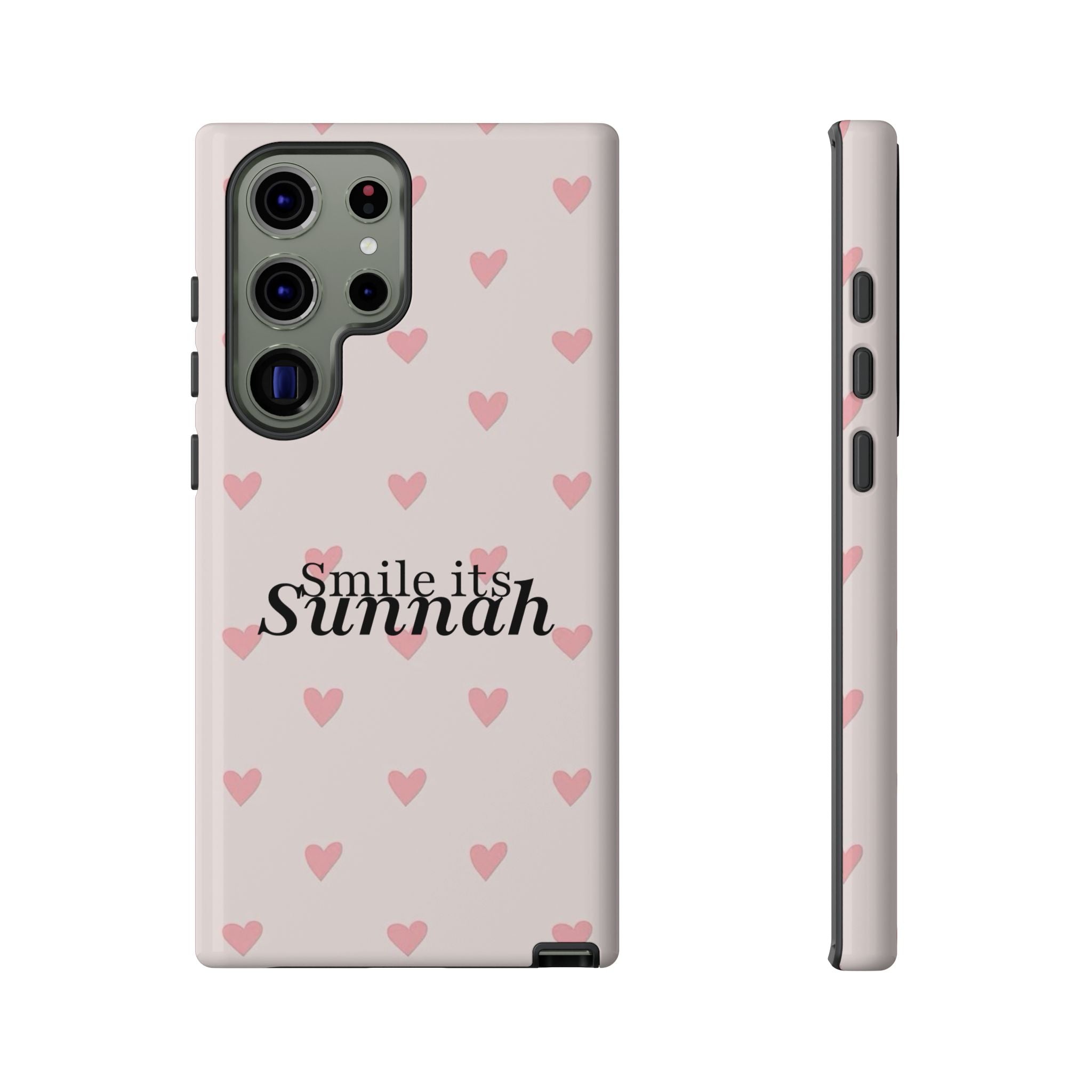 'Smile It's Sunnah'' Light Blue Heart Pattern - Tough Case
