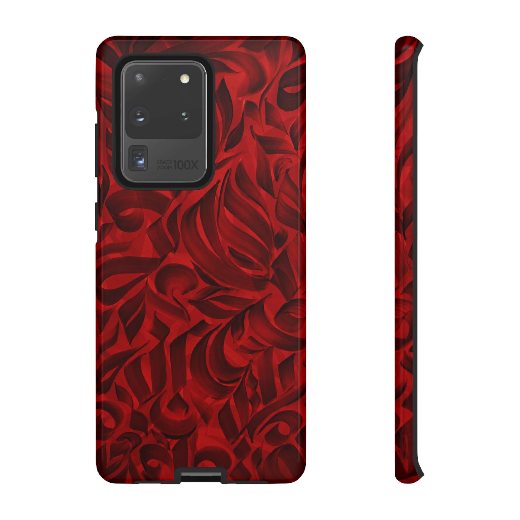 Floral Calligraphy Red Velvet - Tough Case
