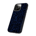Wooden Calligraphy Navy Blue - Tough Case