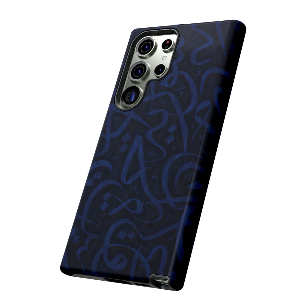 Wooden Calligraphy Navy Blue- Tough Case