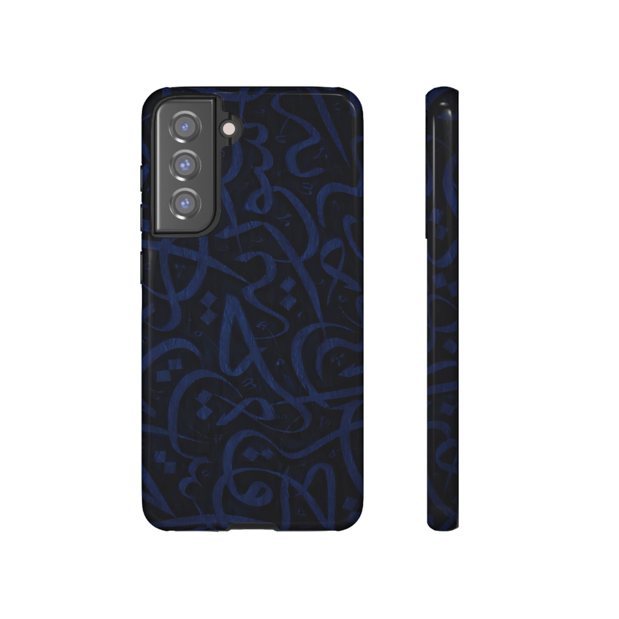 Wooden Calligraphy Navy Blue- Tough Case