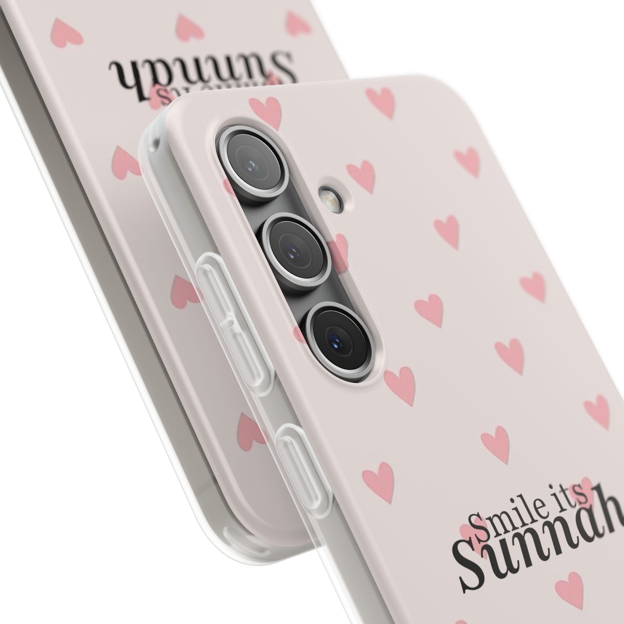 ''Smile It's Sunnah'' Pink Heart Pattern - Flexi Case