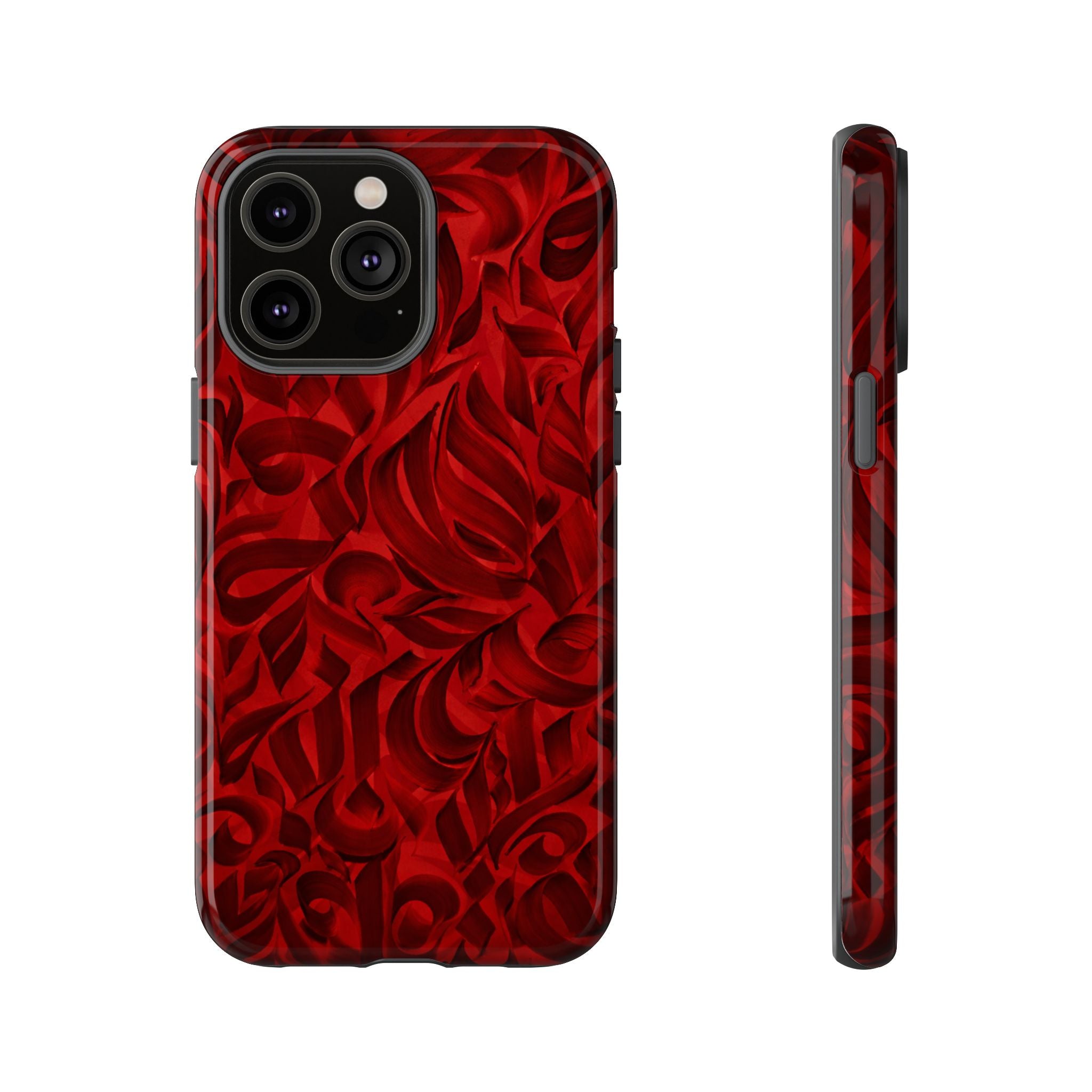 Floral Calligraphy Red Velvet - Tough Case