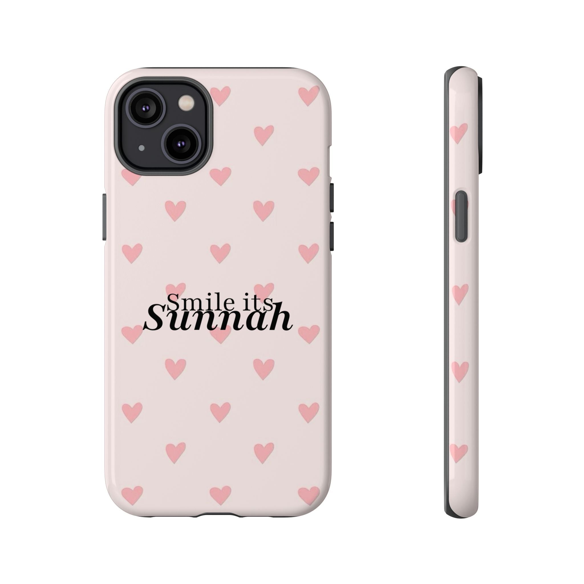 ''Smile It's Sunnah'' Pink Heart Pattern - Tough Case