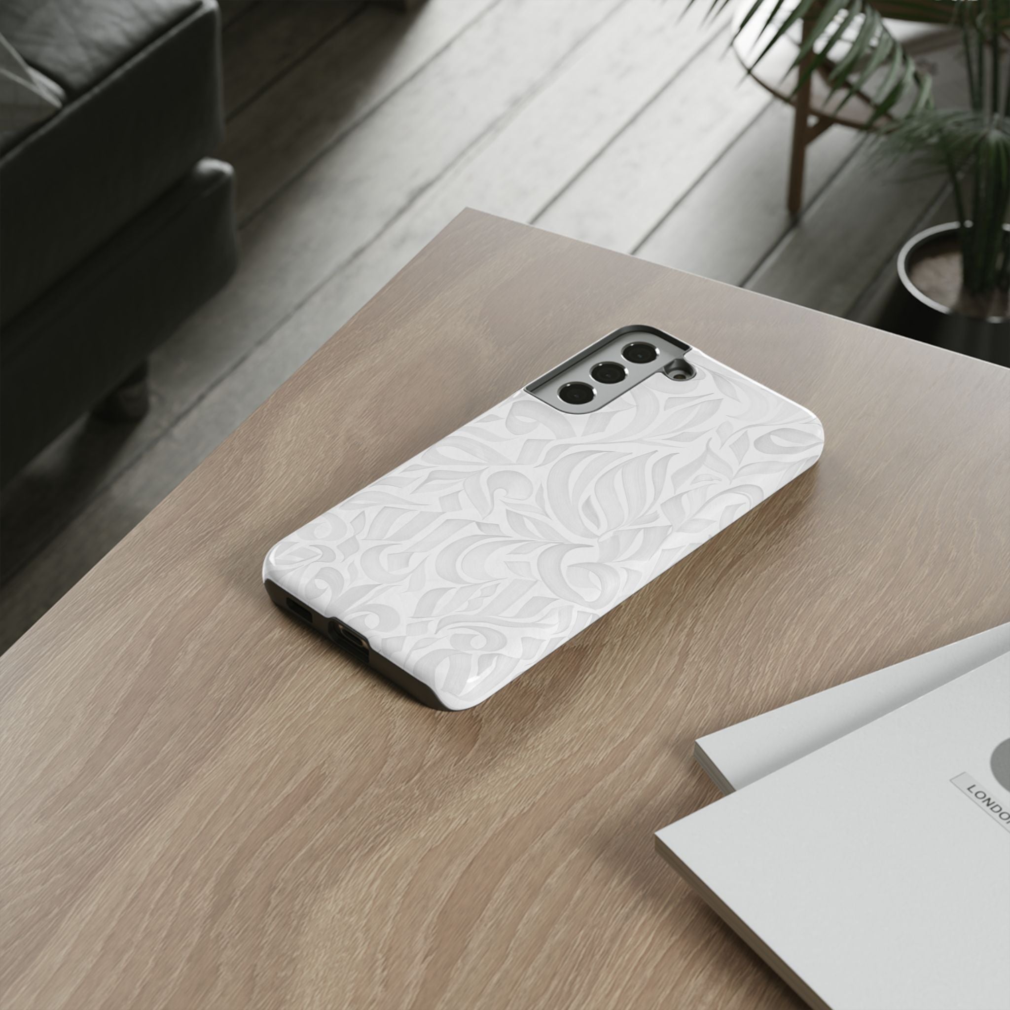 Floral Calligraphy White - Tough Case