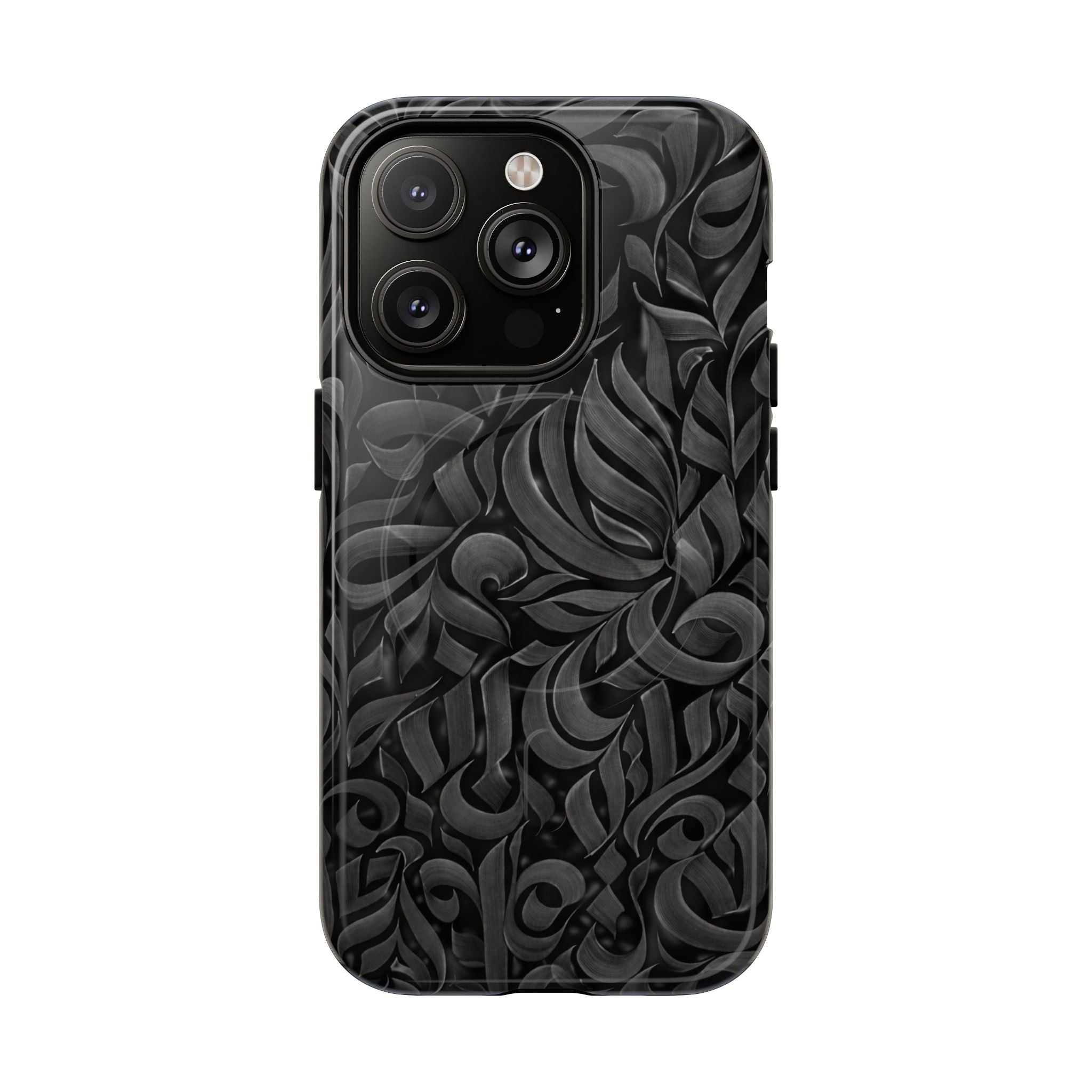 Floral Calligraphy Black - Magnetic Case