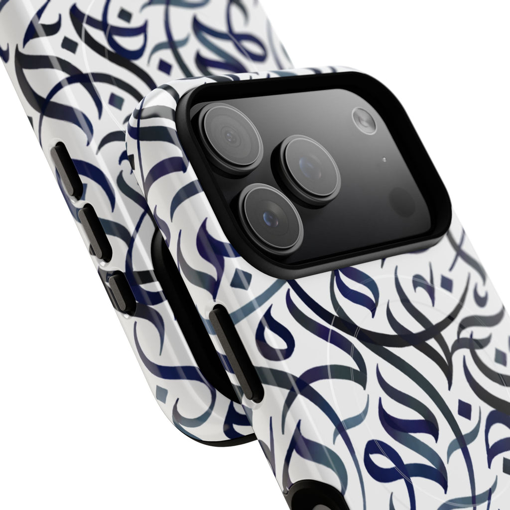 Flowing Calligraphy Navy Blue - Magnetic Case