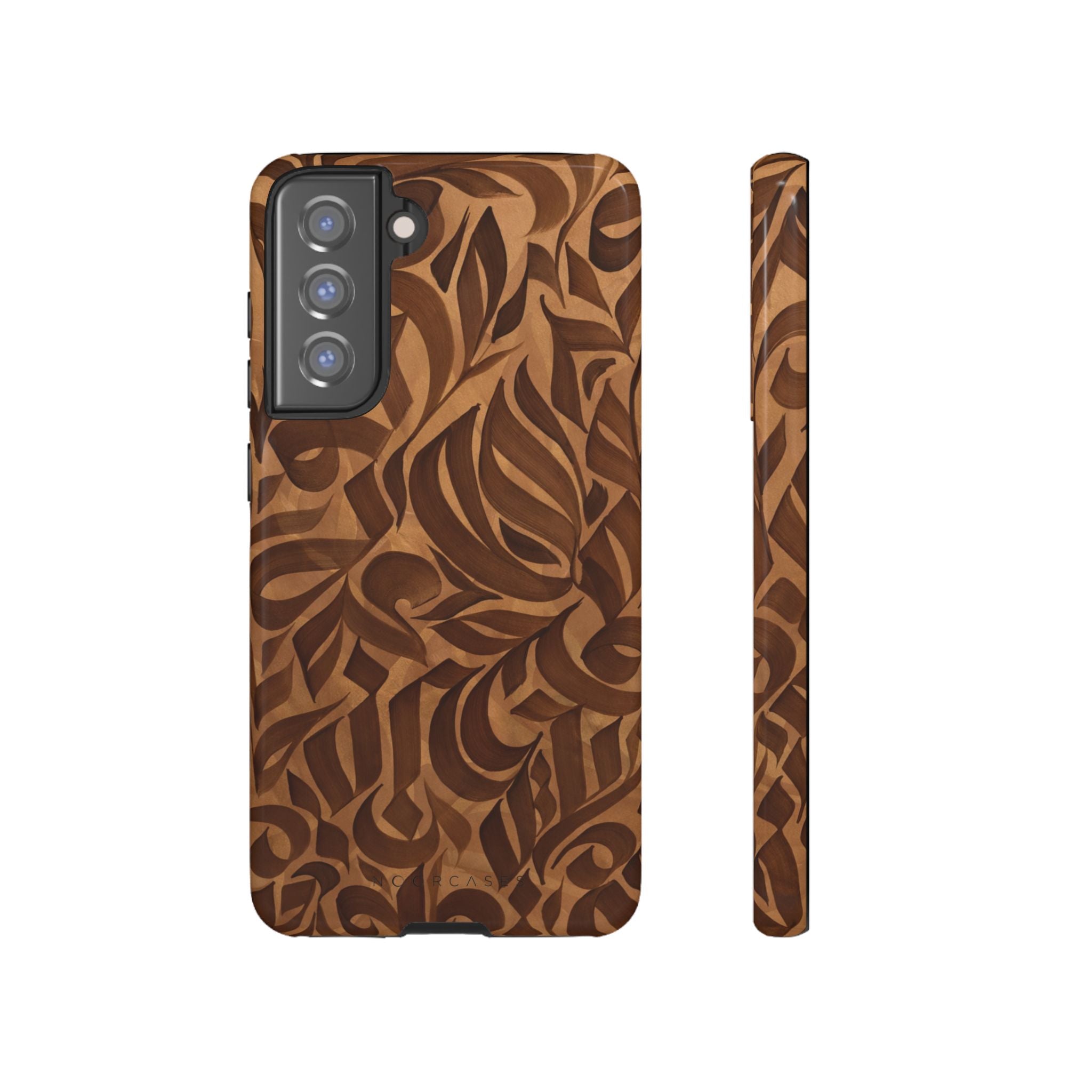 Floral Calligraphy Brown - Tough Case