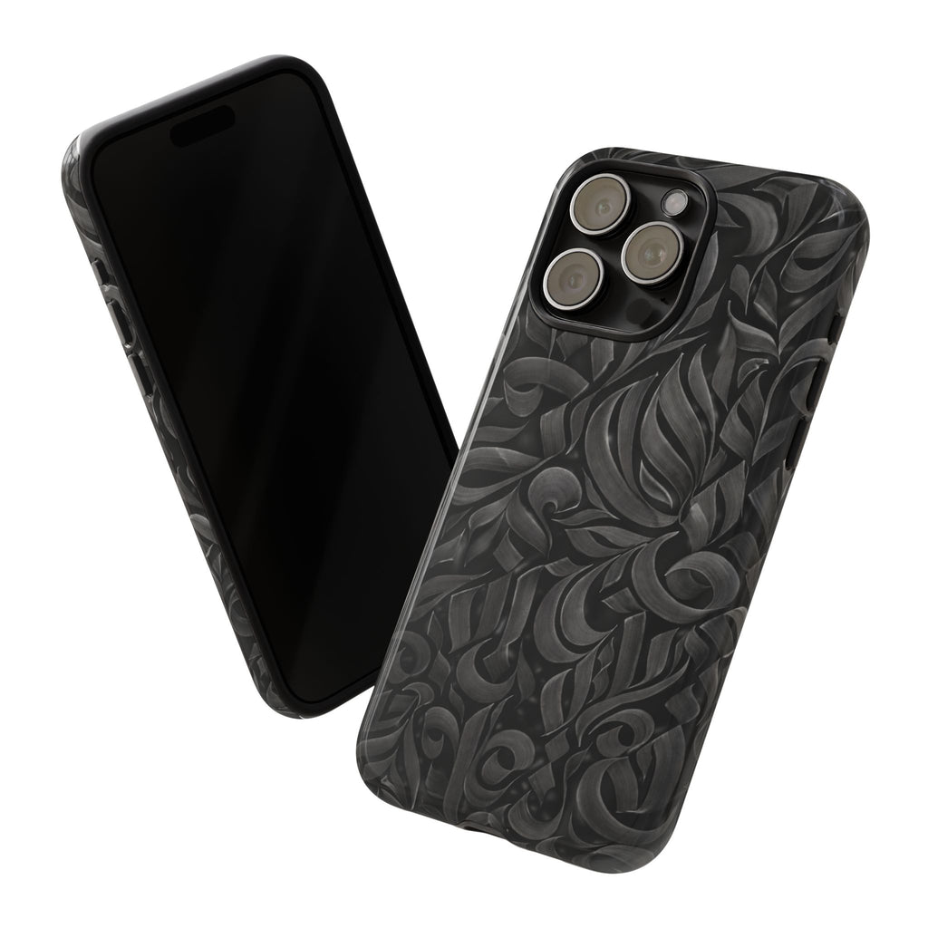 Floral Calligraphy Black - Tough Case
