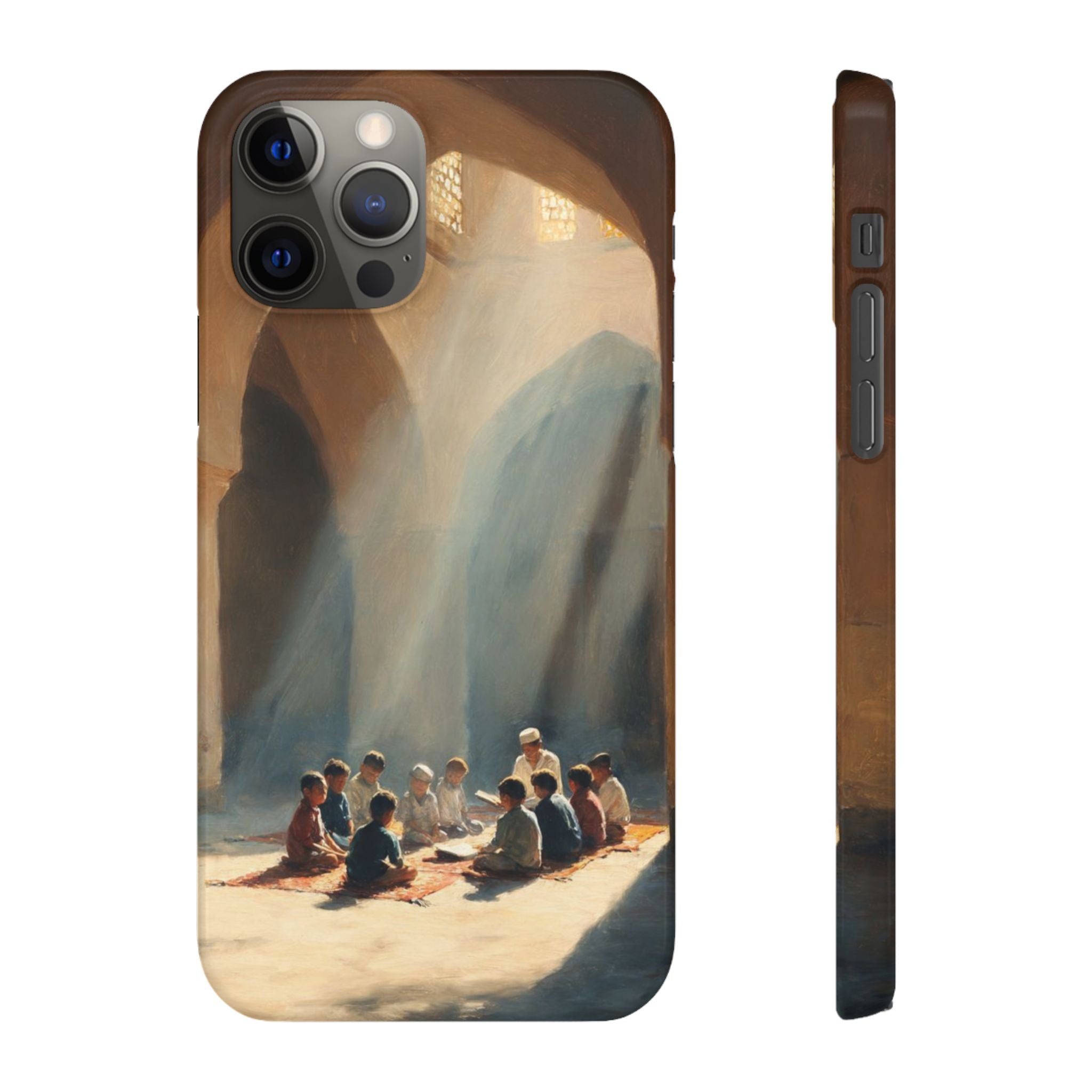 Sunlit Mosque Prayer Scene - Art Case