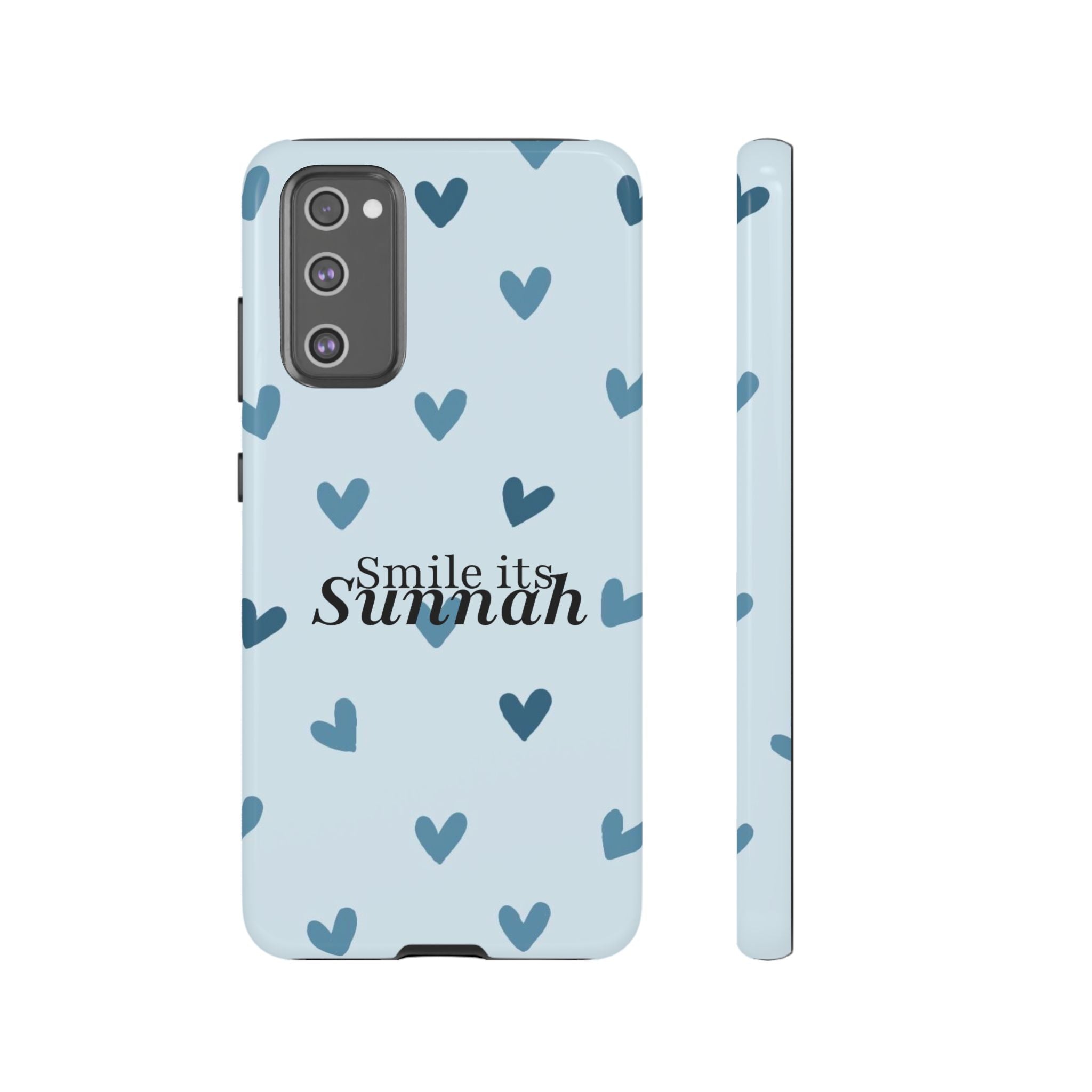 'Smile It's Sunnah'' Light Blue Heart Pattern - Tough case