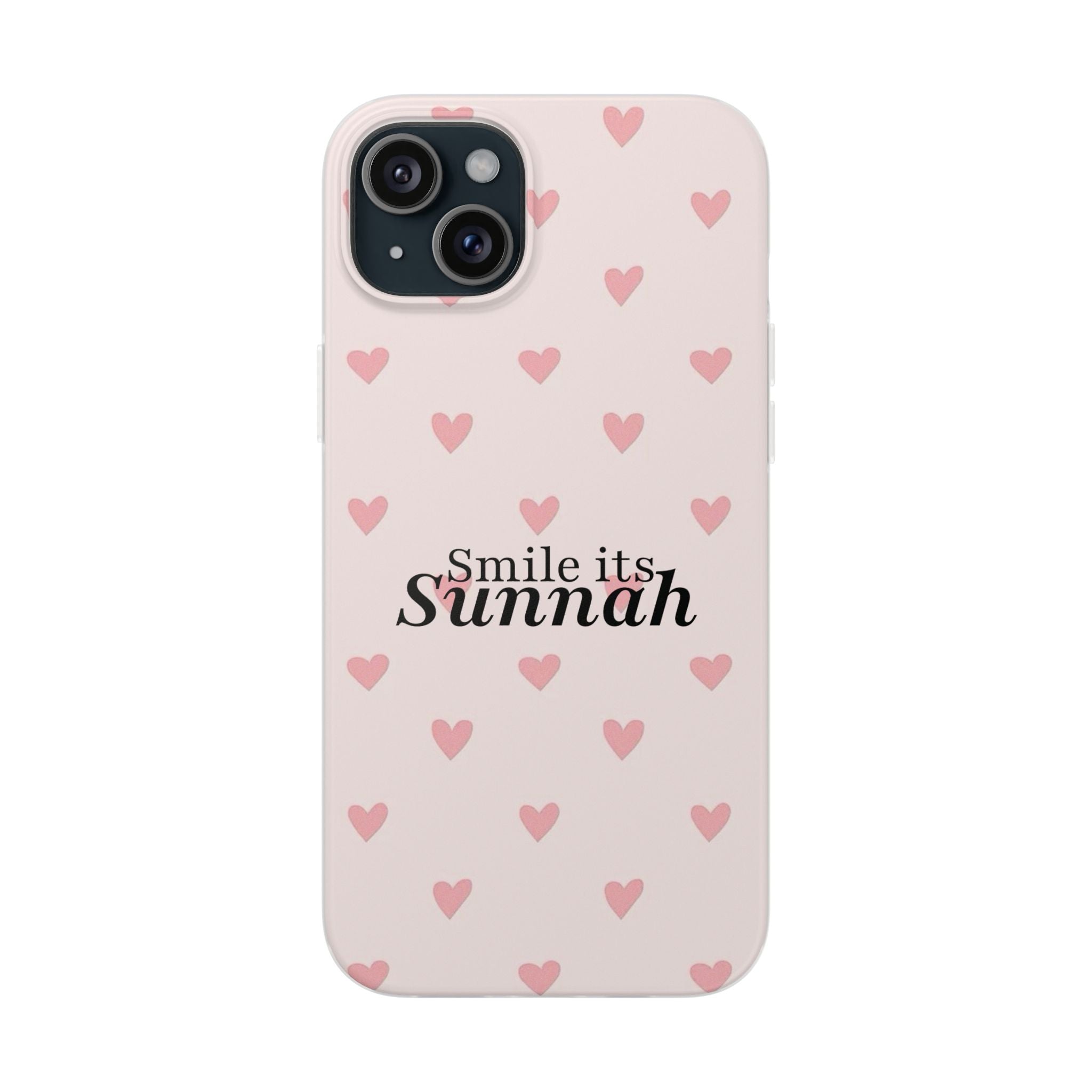 ''Smile It's Sunnah'' Pink Heart Pattern - Flexi Case