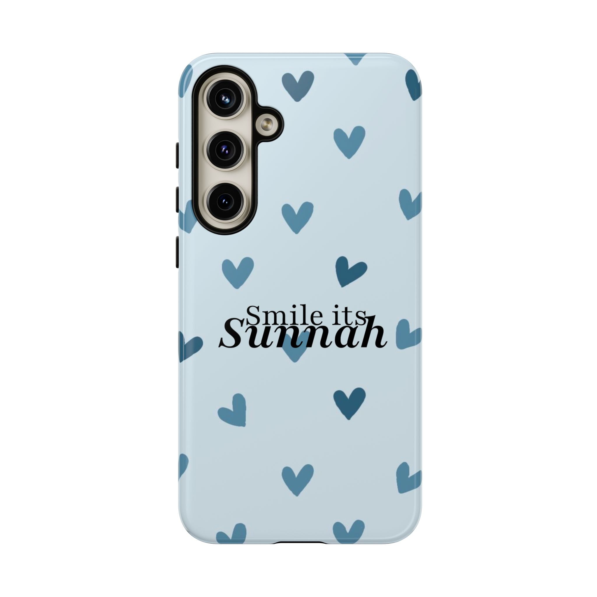 'Smile It's Sunnah'' Light Blue Heart Pattern - Tough case