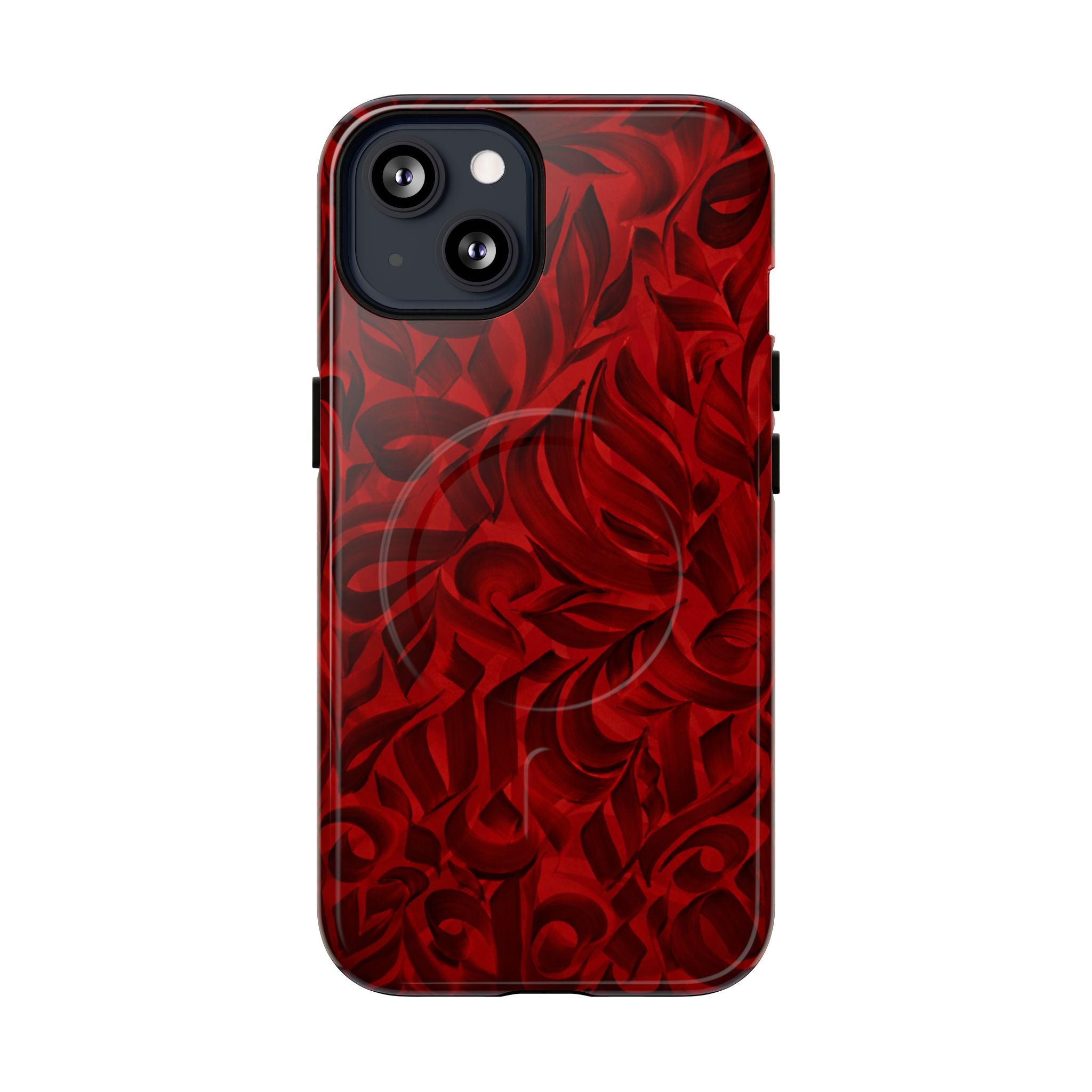 Floral Calligraphy Red Velvet - Magnetic  Case