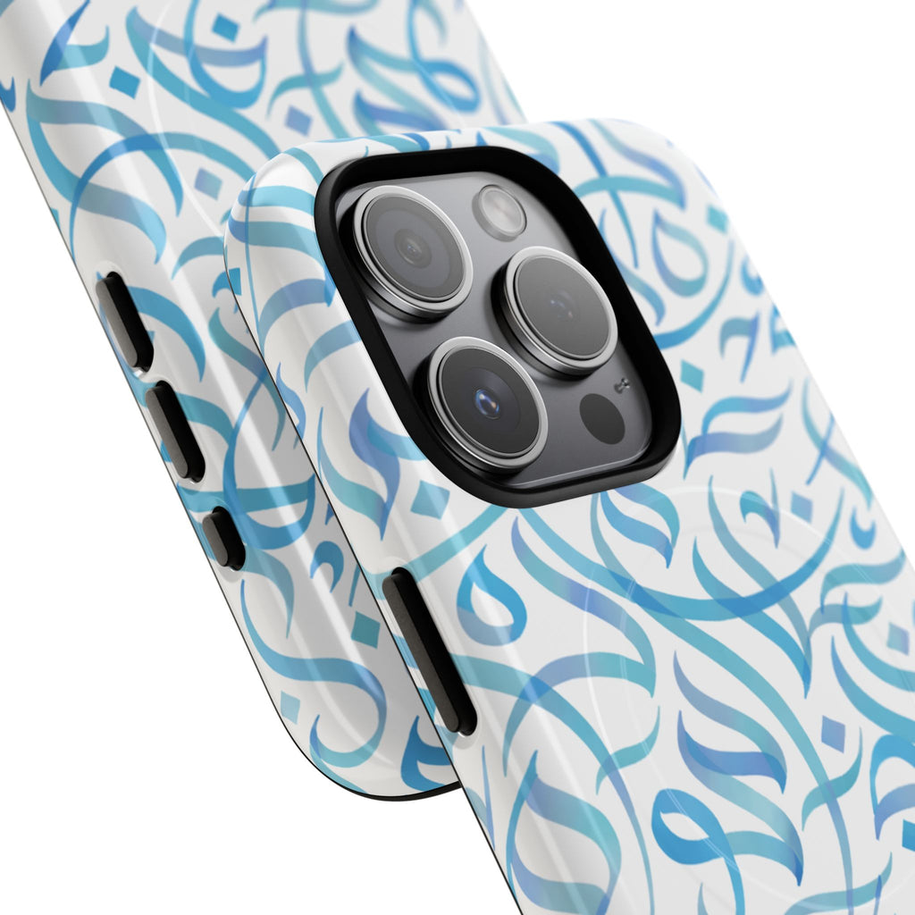 Flowing Calligraphy Blue - Magnetic Case