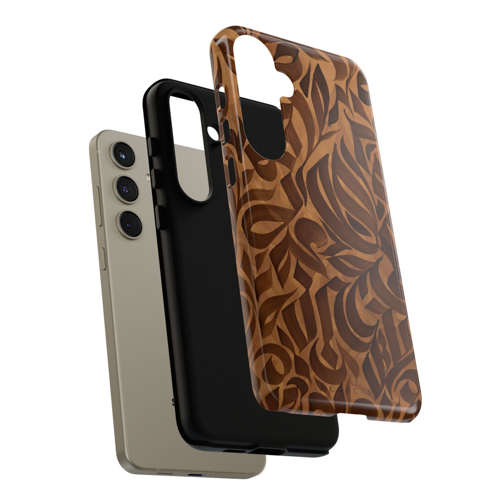 Floral Calligraphy Brown - Tough Case