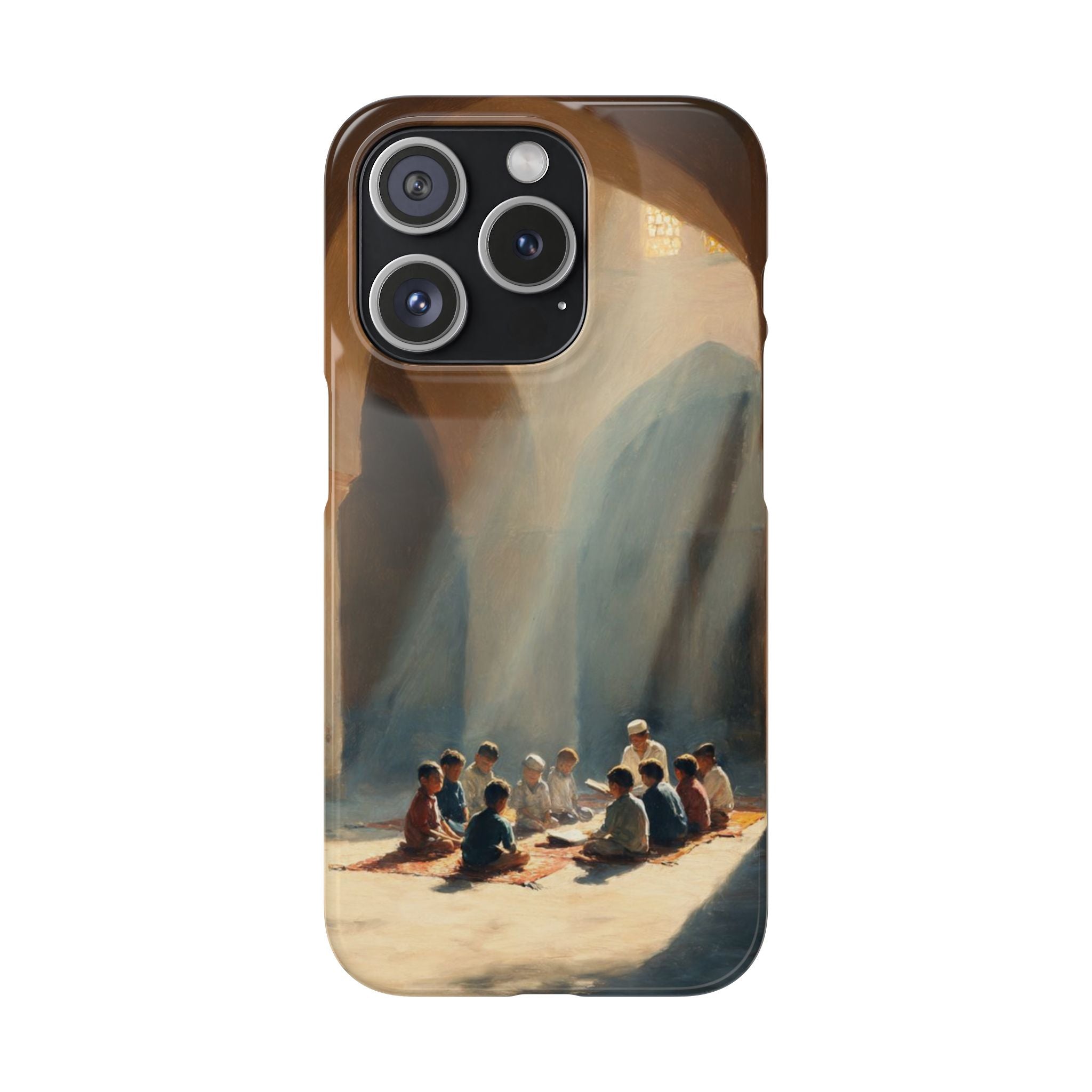 Sunlit Mosque Prayer Scene - Art Case