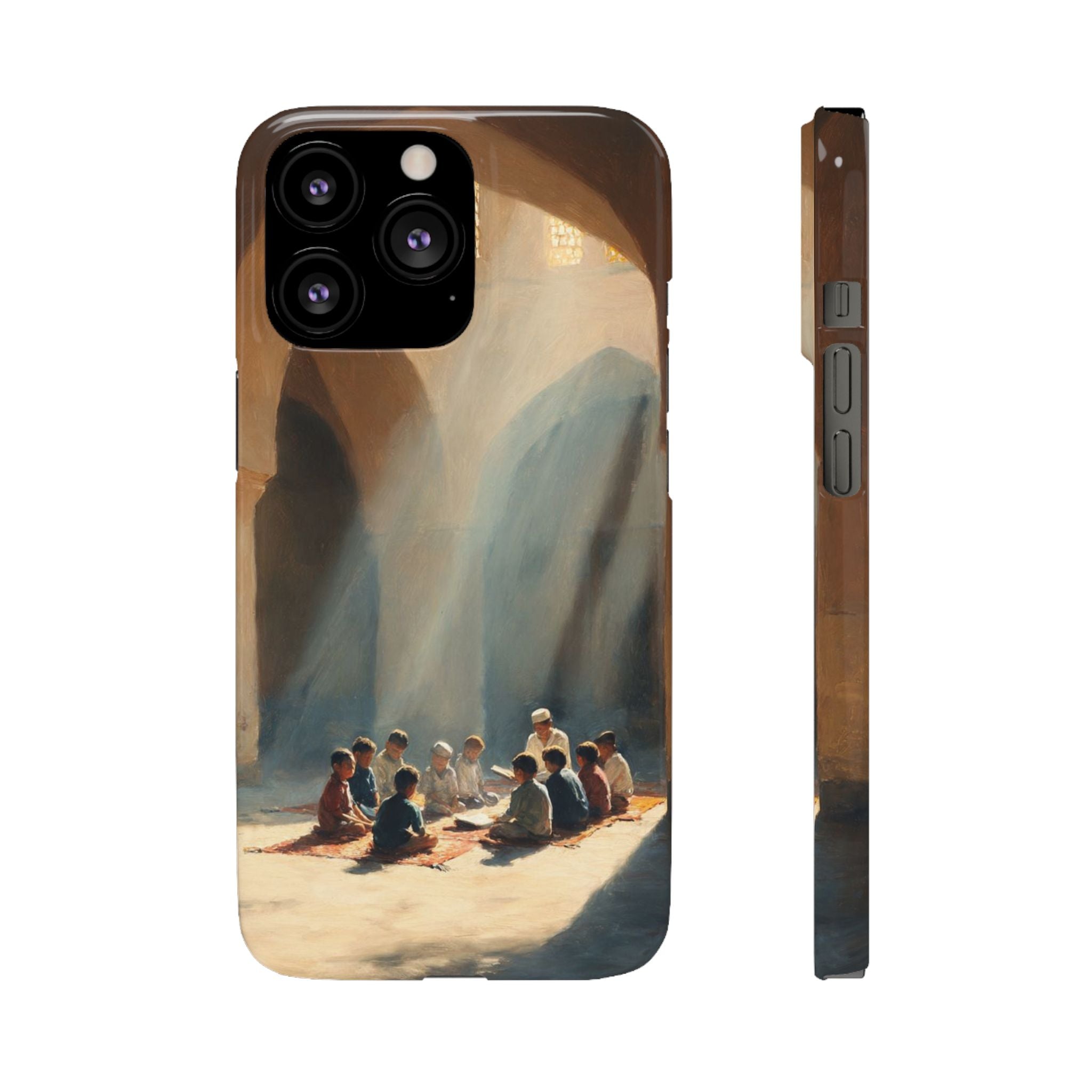 Sunlit Mosque Prayer Scene - Art Case