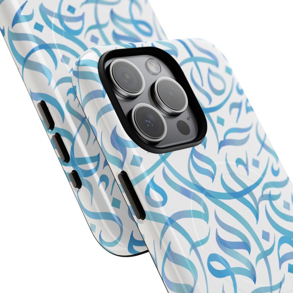 Flowing Calligraphy Blue - Magnetic Case