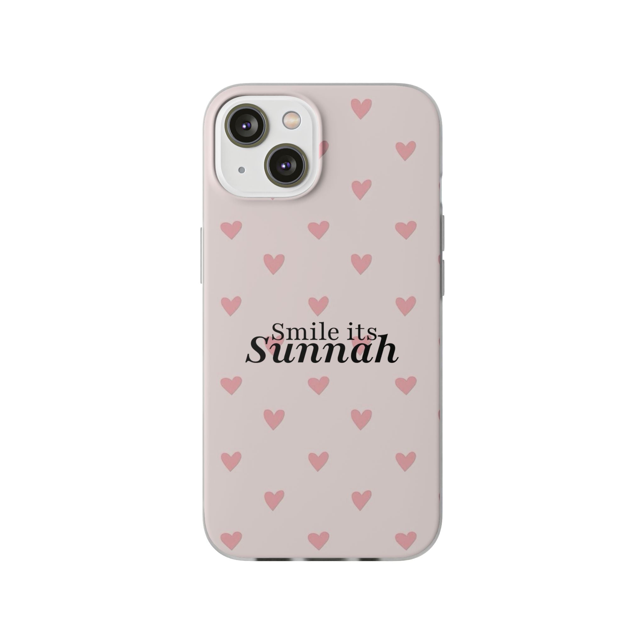 ''Smile It's Sunnah'' Pink Heart Pattern - Flexi Case