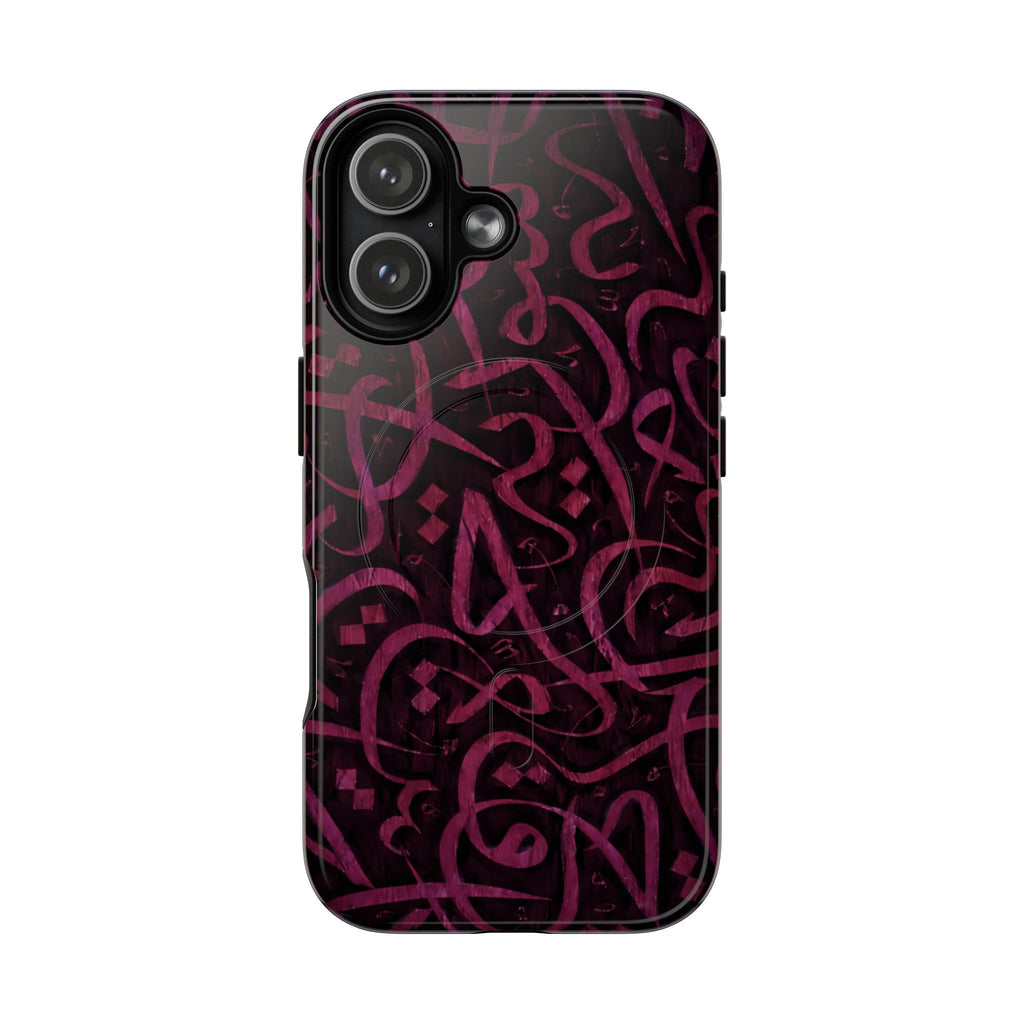 Wooden Calligraphy Pink - Magnetic Case
